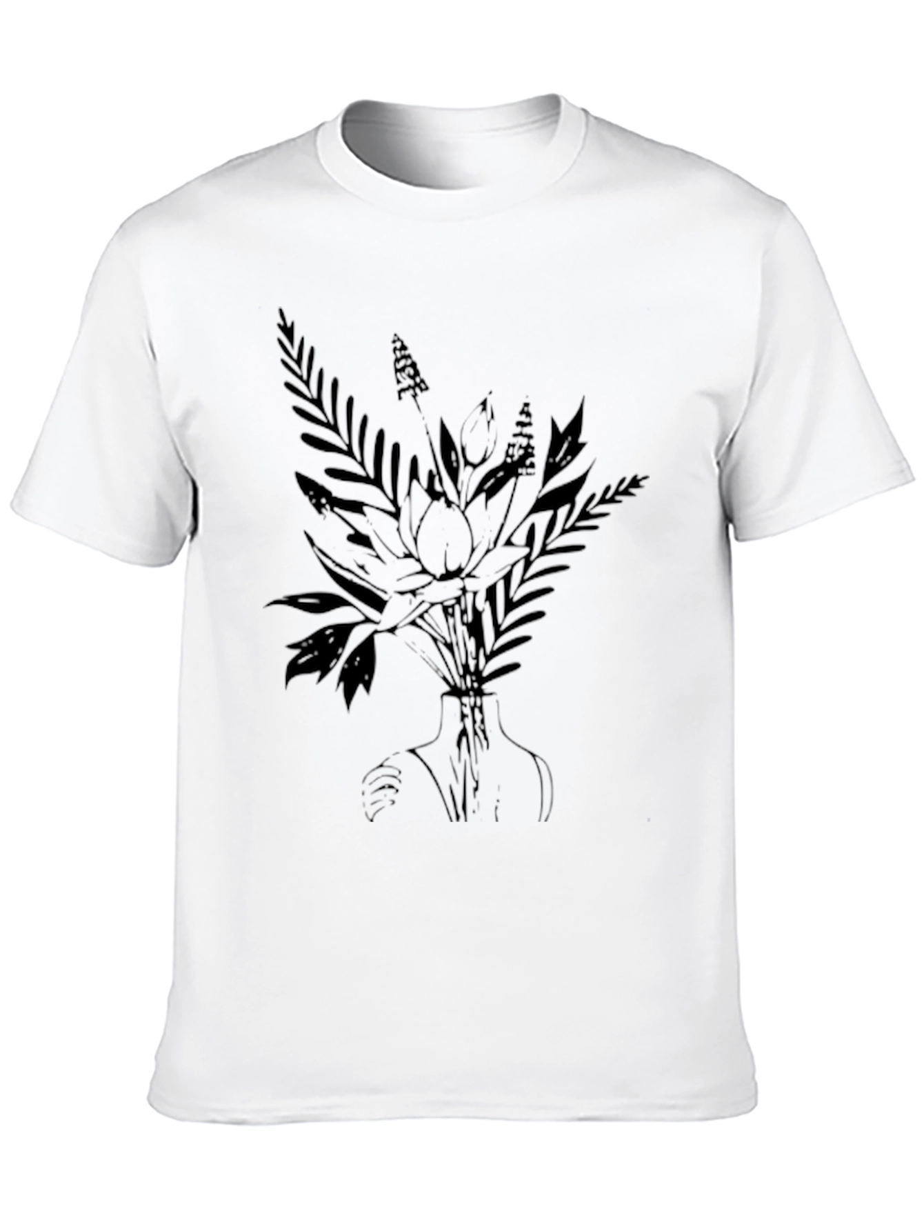 Elegant Black Floral Print T-Shirt for Men