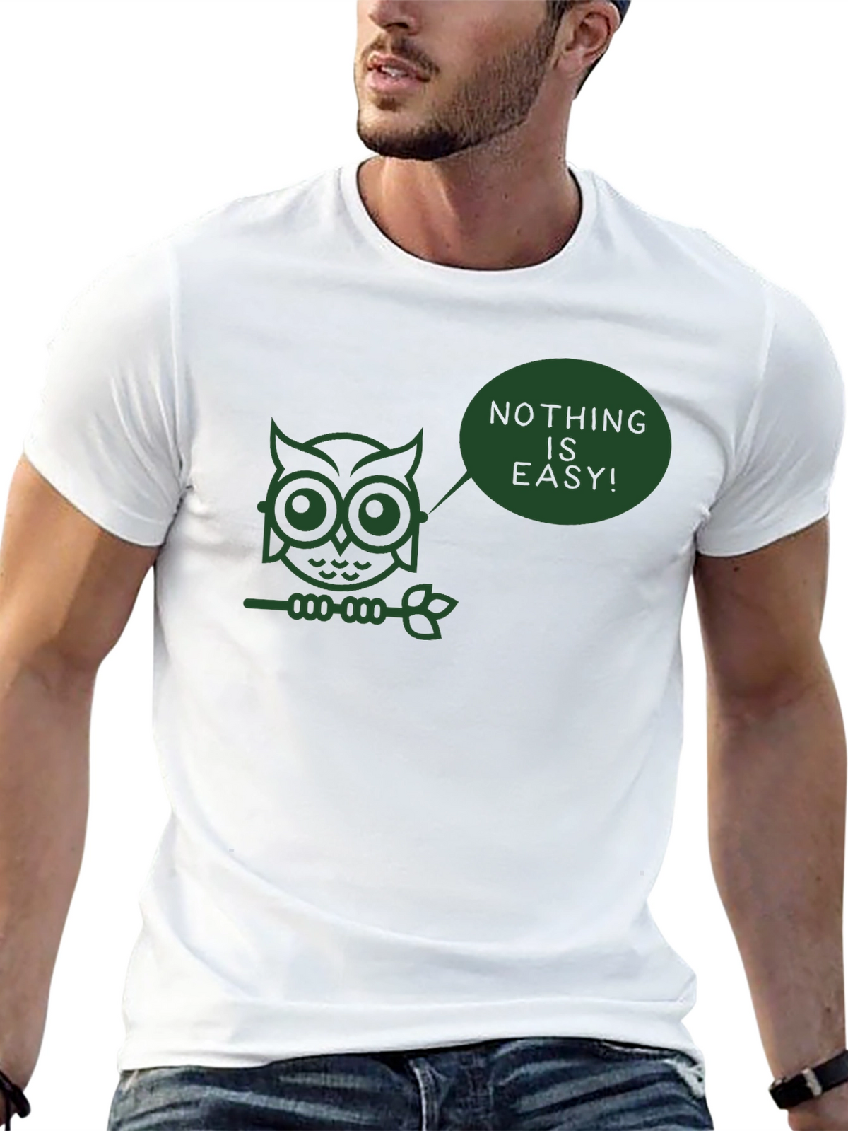 Nothing is Easy Owl T-Shirt - Black