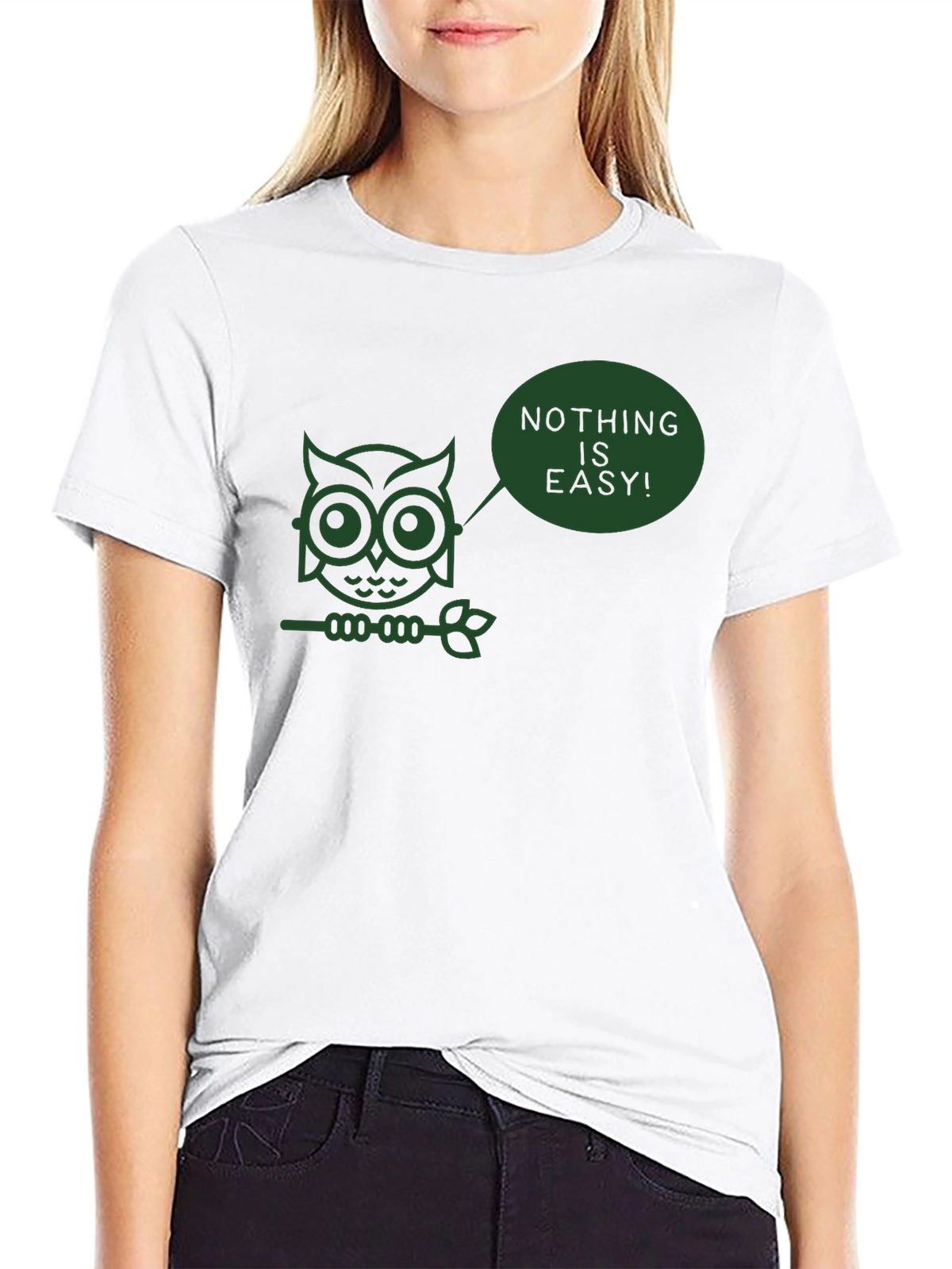 Nothing is Easy Owl T-Shirt - Black
