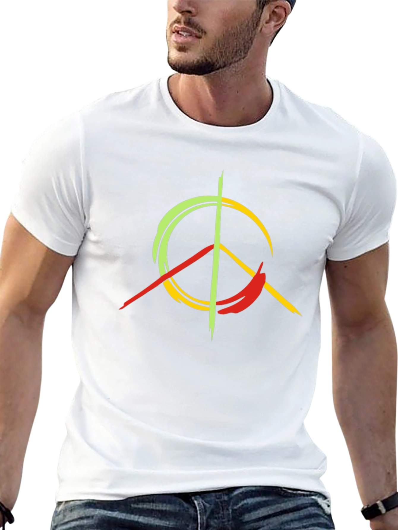 Rasta Peace Sign Graphic T-Shirt