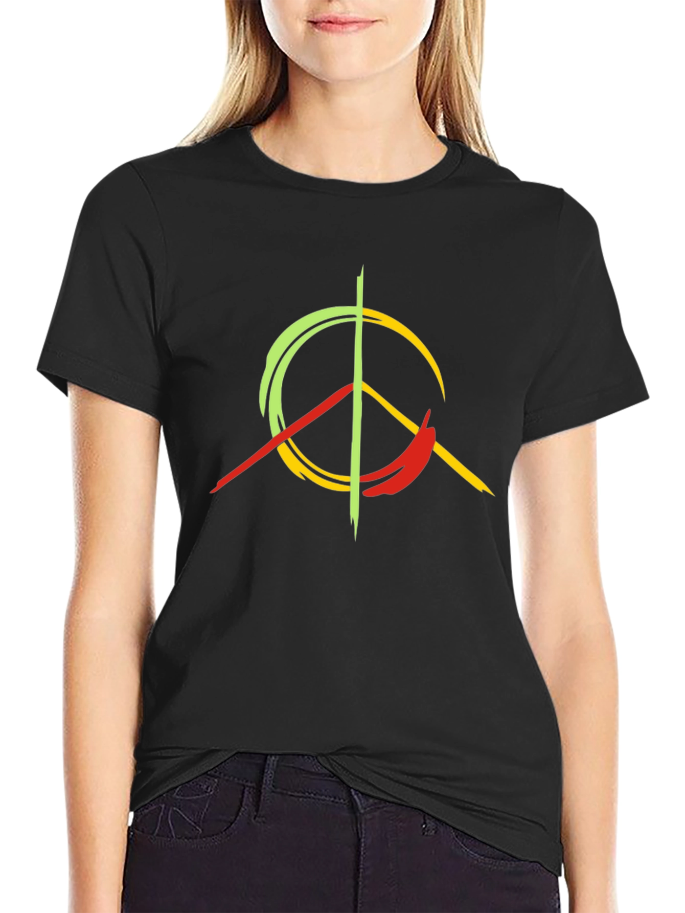 Rasta Peace Sign Graphic T-Shirt