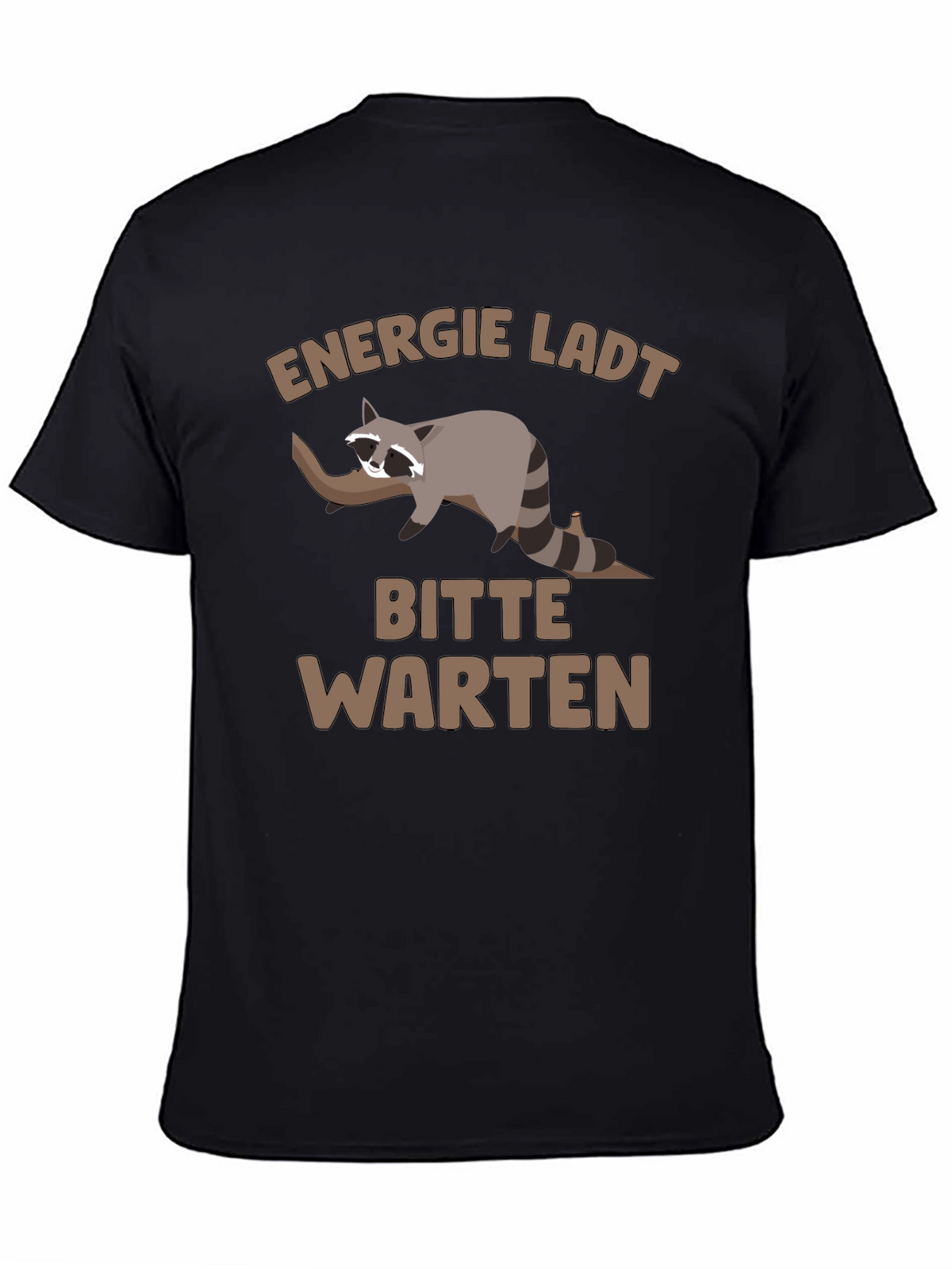 Funny Raccoon T-Shirt - Energie Lädt Bitte Warten