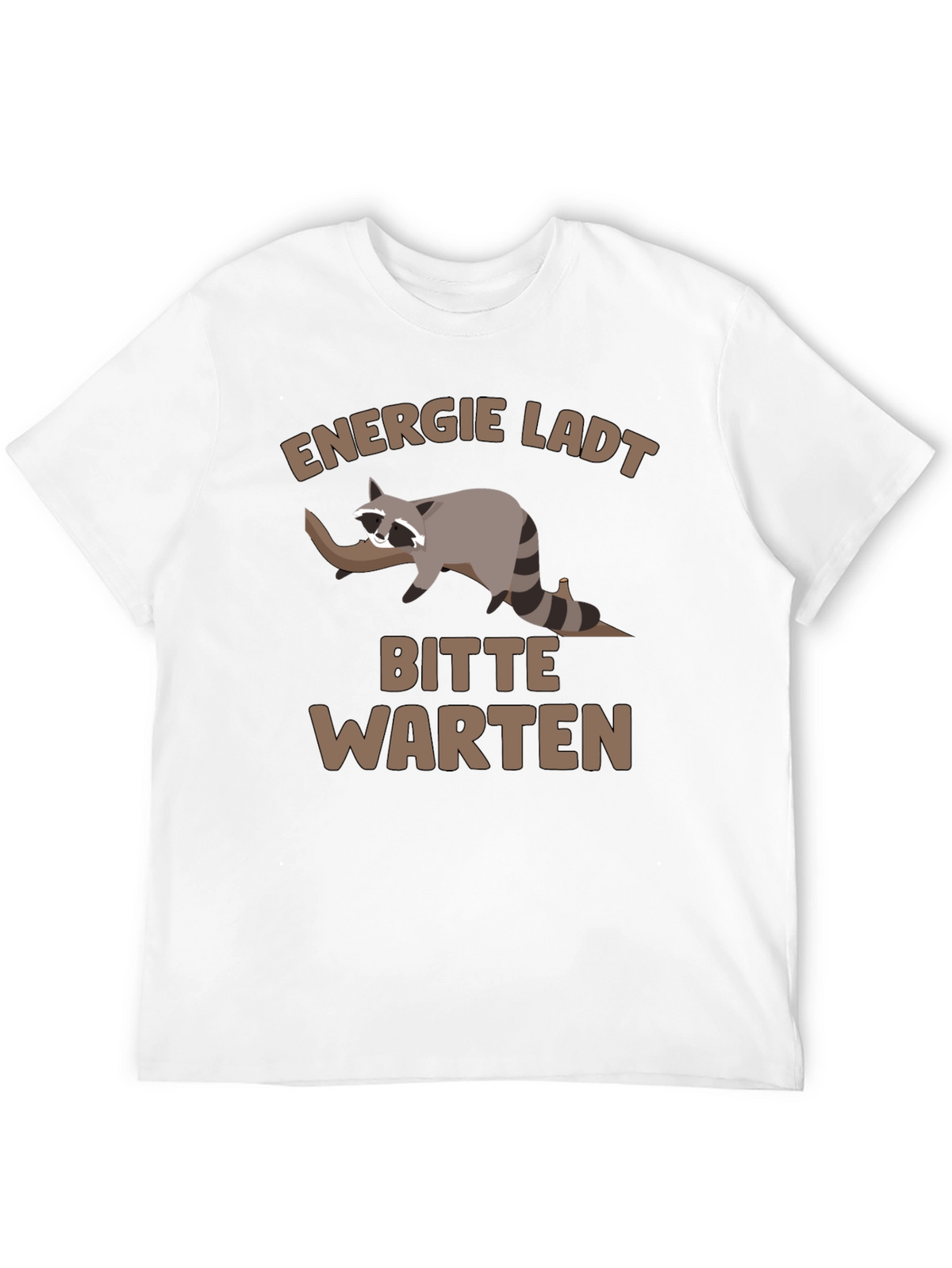 Funny Raccoon T-Shirt - Energie Lädt Bitte Warten