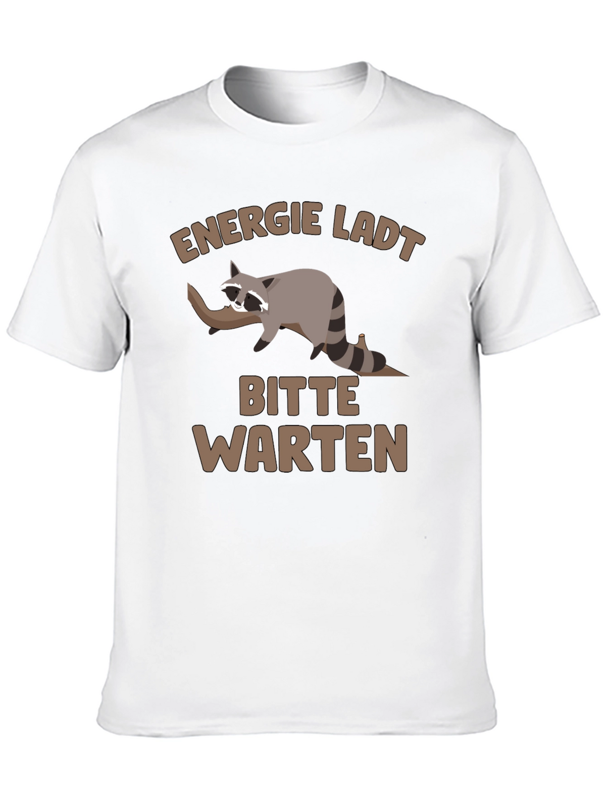 Funny Raccoon T-Shirt - Energie Lädt Bitte Warten