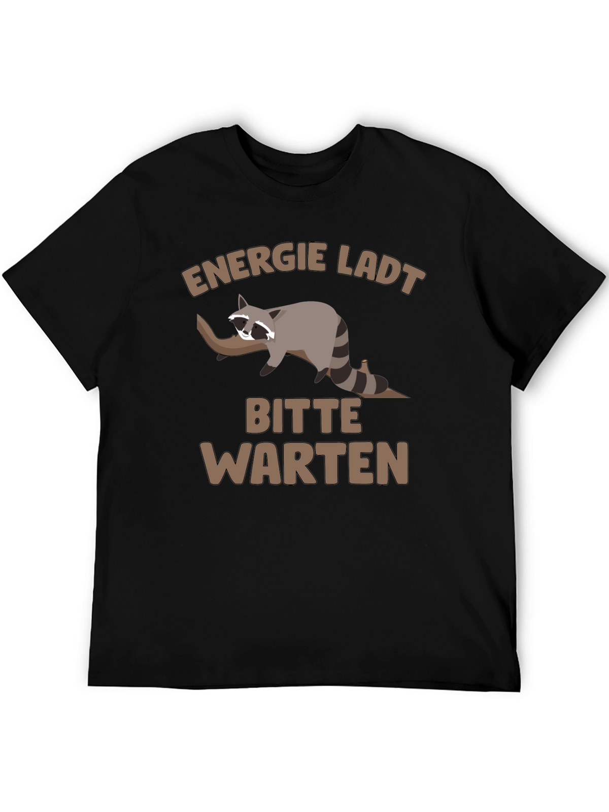 Funny Raccoon T-Shirt - Energie Lädt Bitte Warten