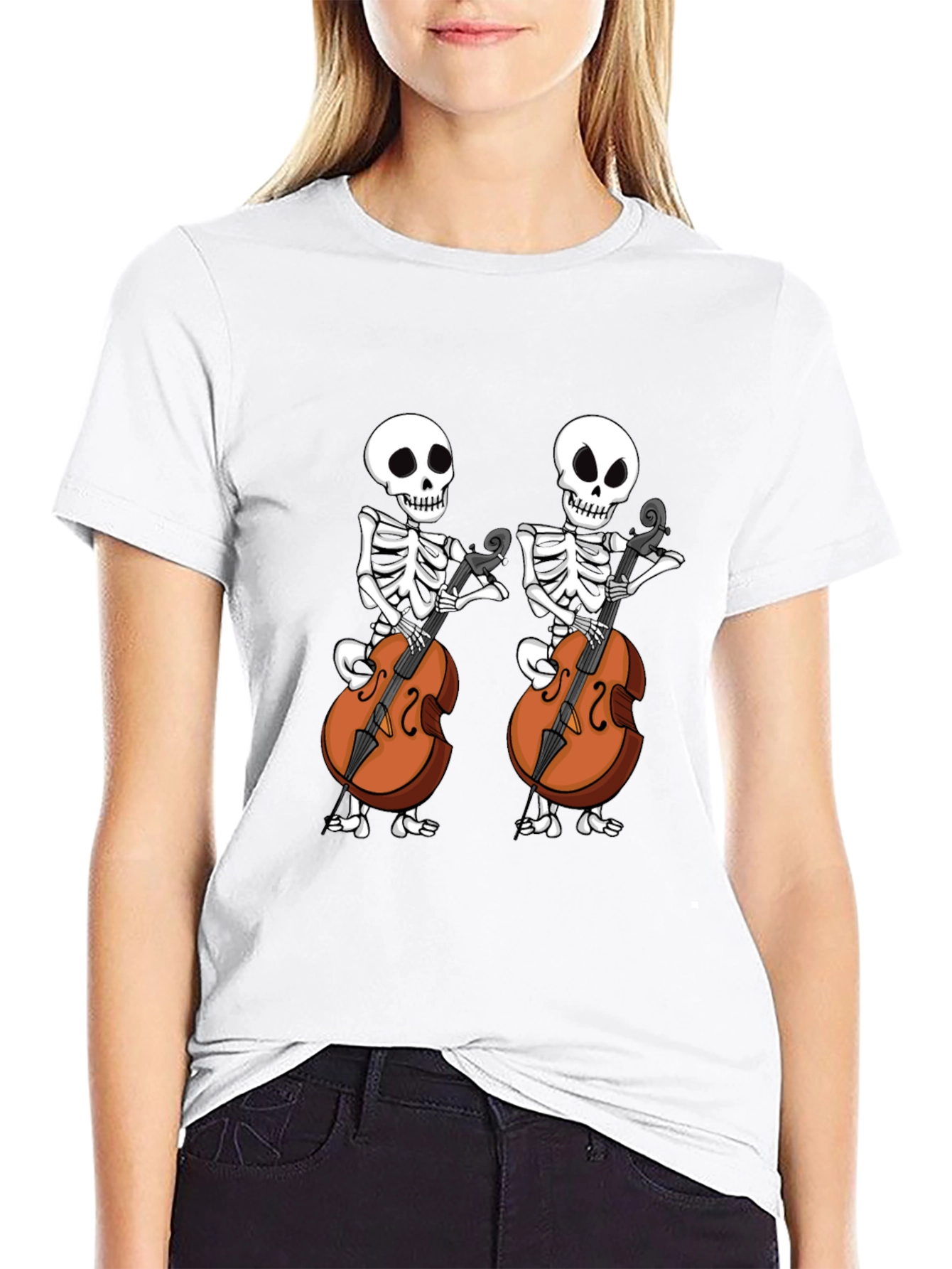 Skeleton Cellist Graphic Tee