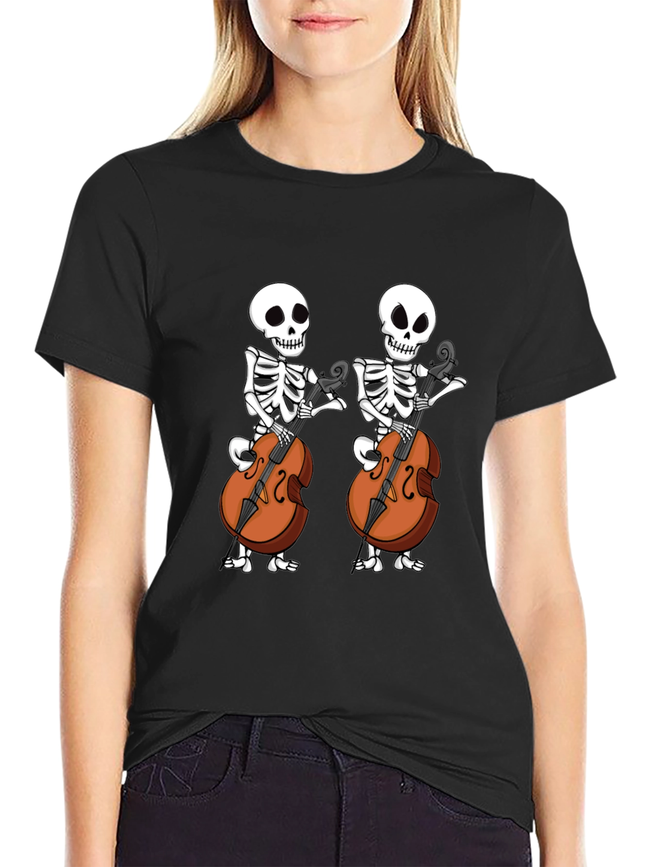 Skeleton Cellist Graphic Tee