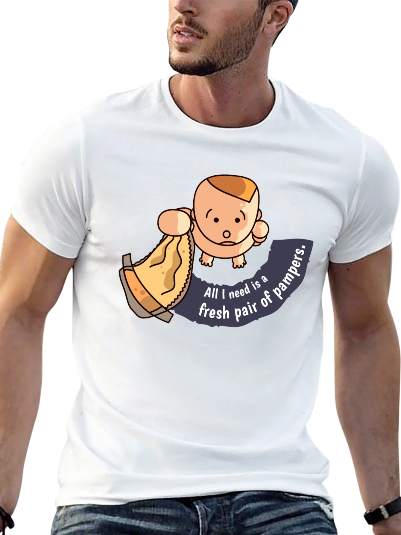 Baby & Diaper Humor Graphic T-Shirt