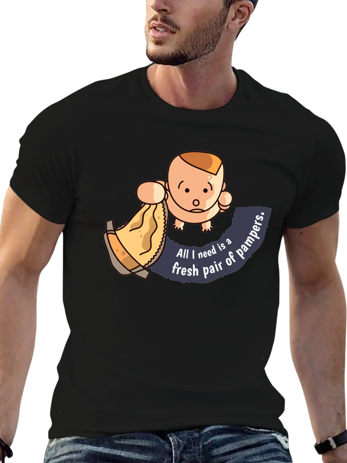 Baby & Diaper Humor Graphic T-Shirt