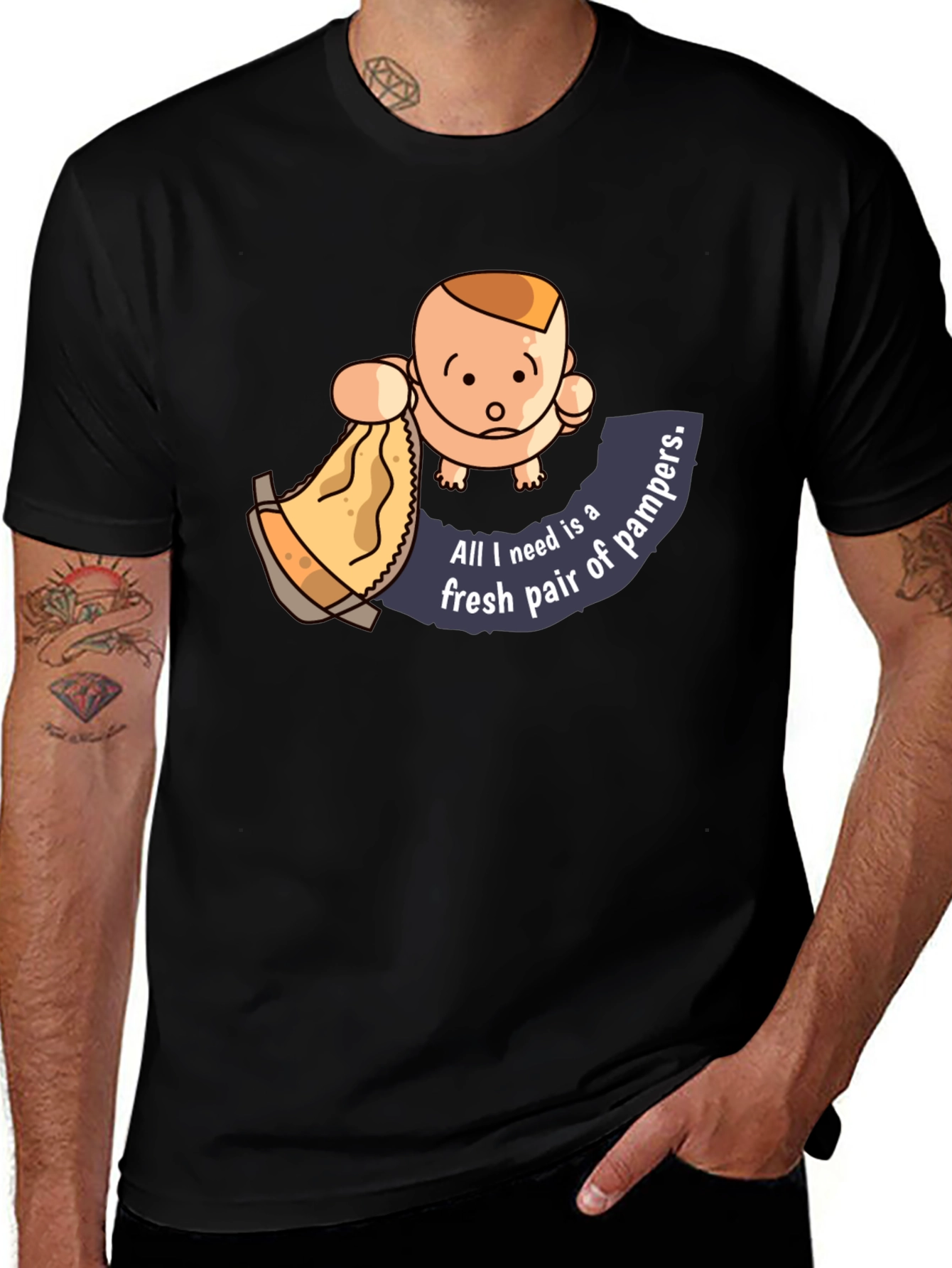 Baby & Diaper Humor Graphic T-Shirt