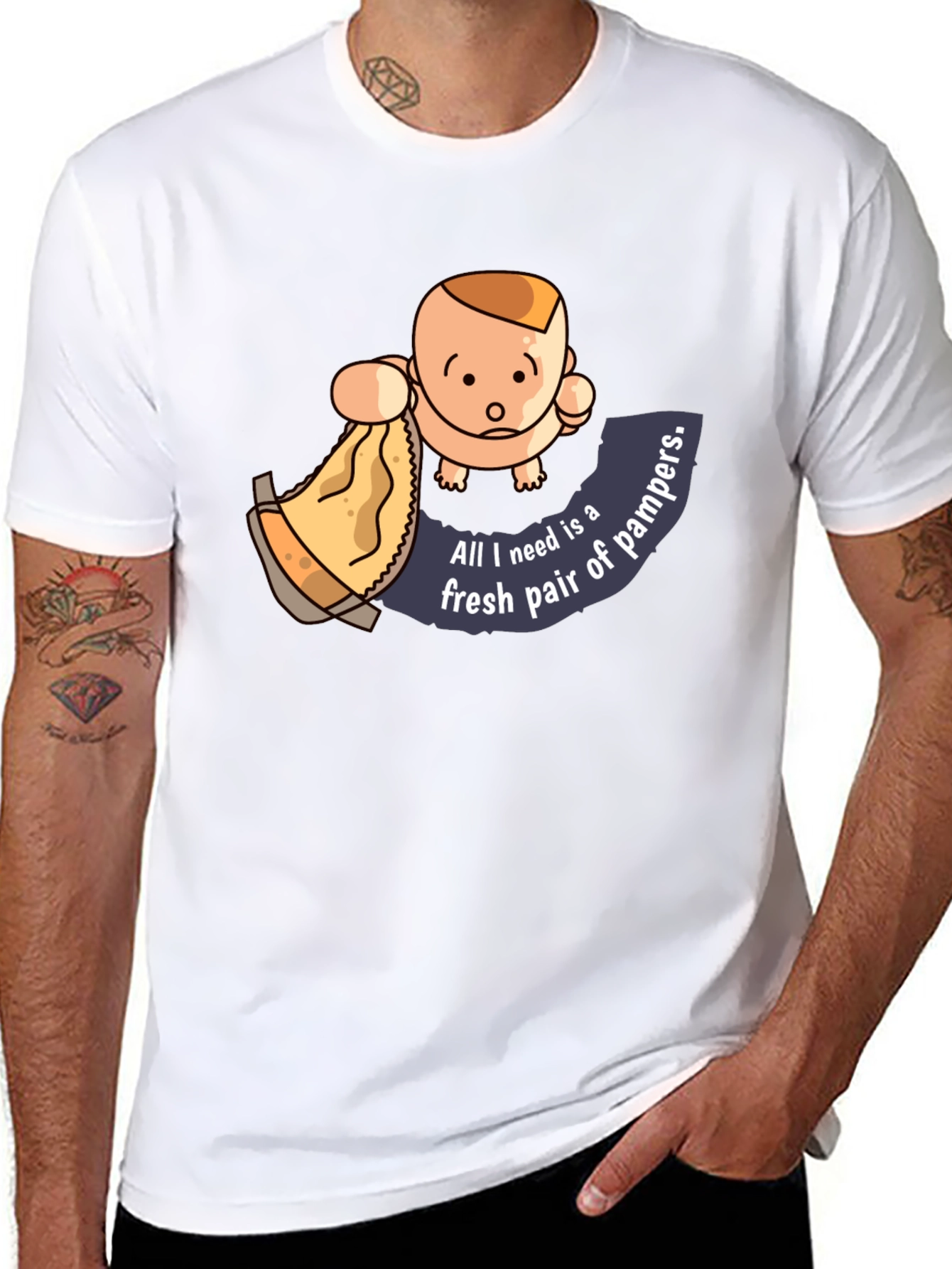 Baby & Diaper Humor Graphic T-Shirt