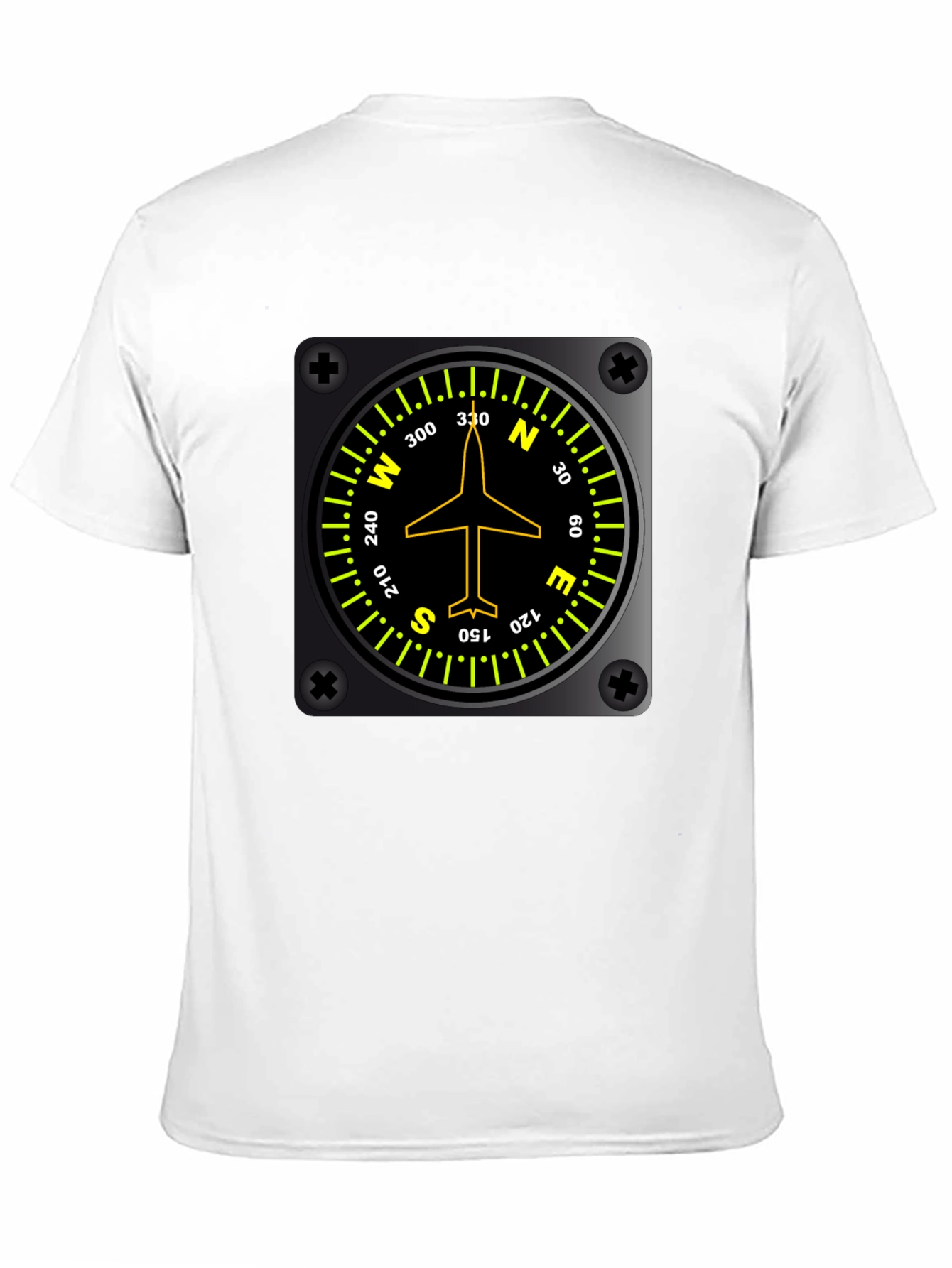 Pilot Compass Directional Aviation Black T-Shirt