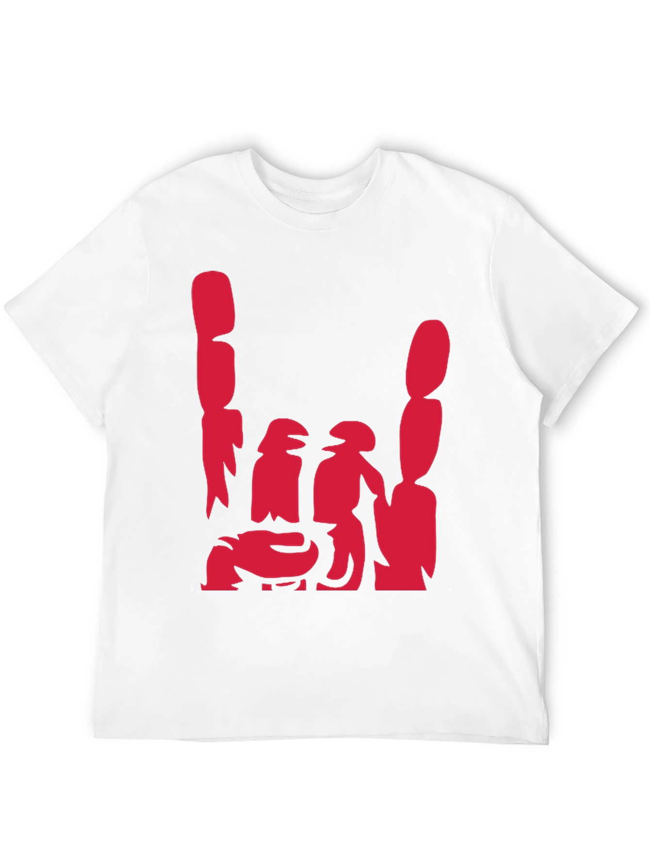 Abstract Red Graphic Print Black Casual Tee