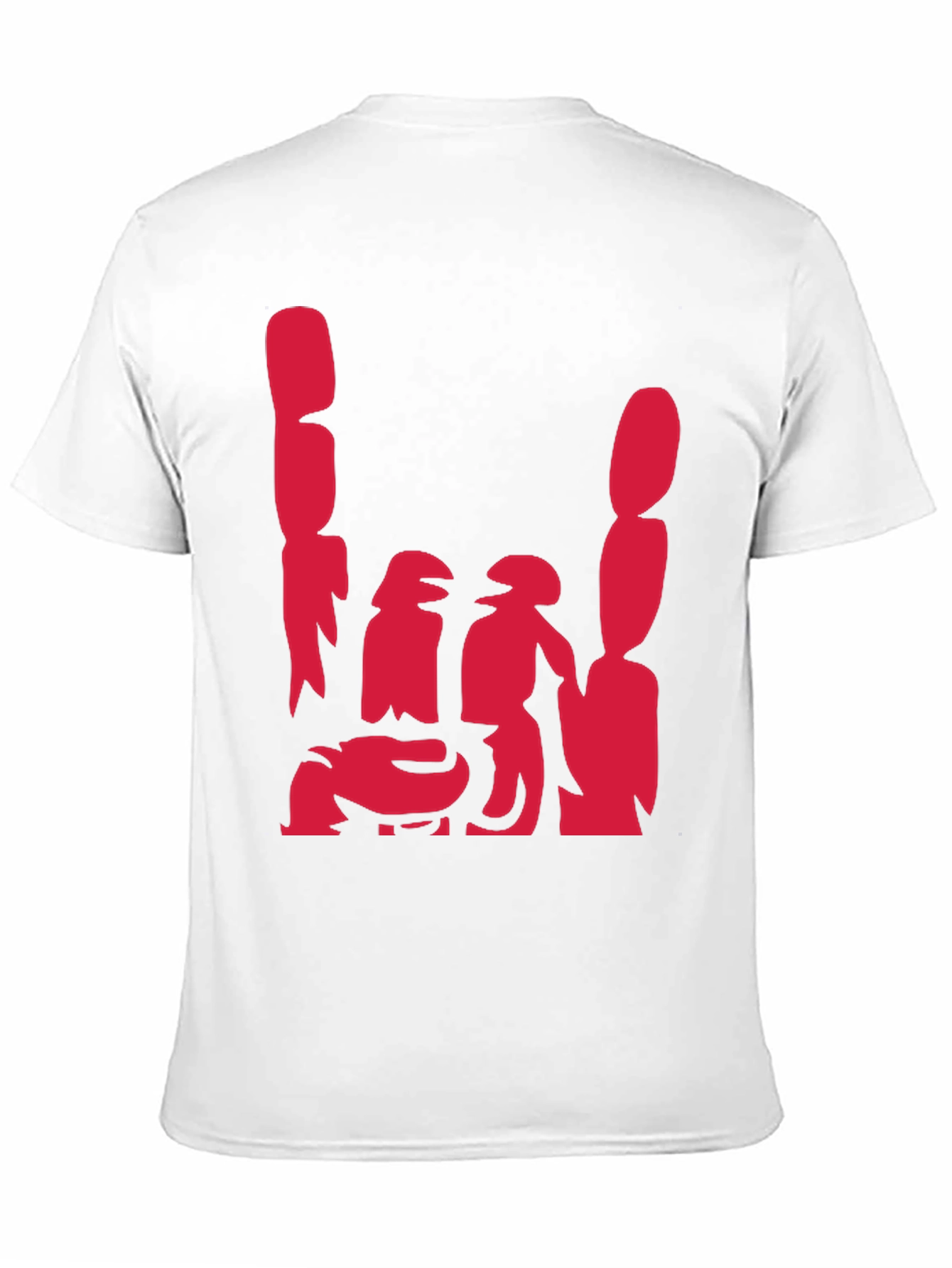Abstract Red Graphic Print Black Casual Tee