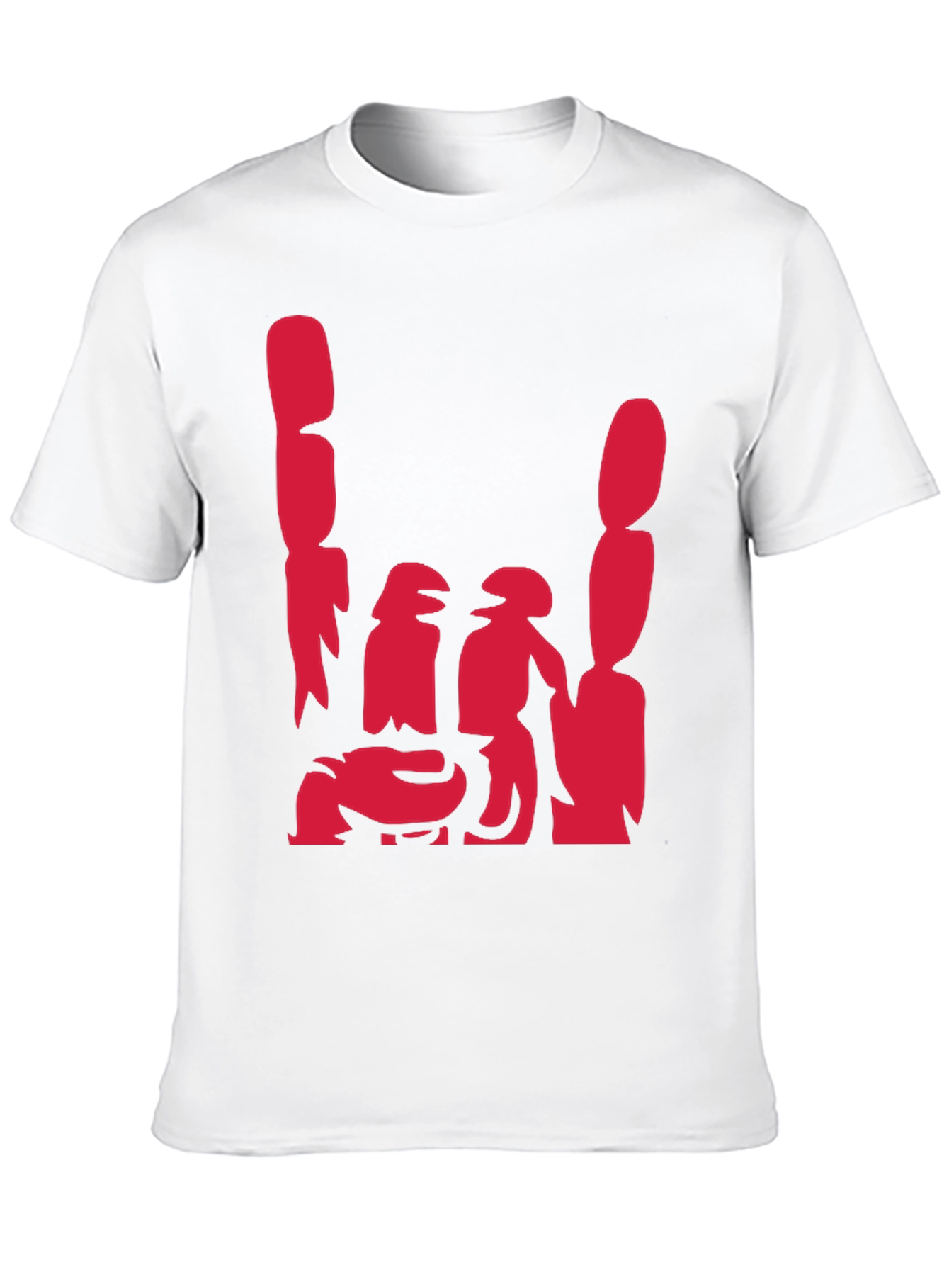 Abstract Red Graphic Print Black Casual Tee