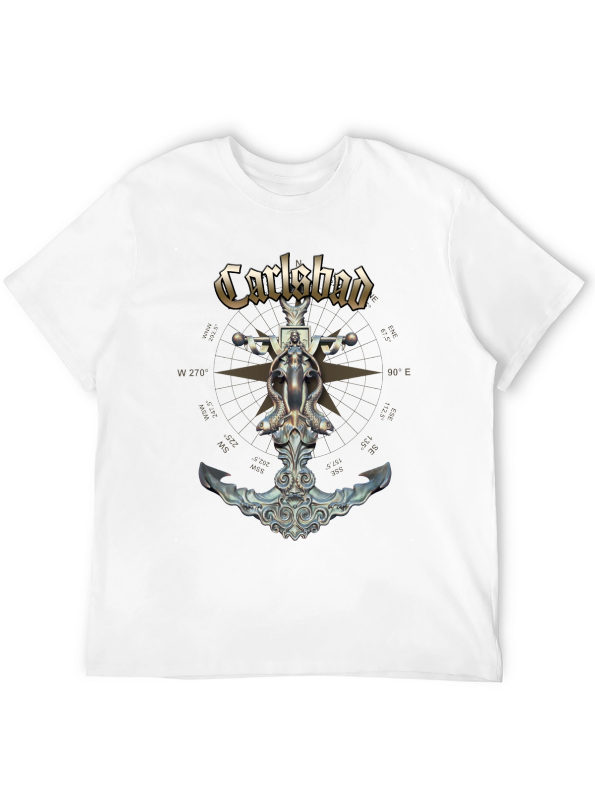 Carlsbad Compass Anchor Graphic Black T-Shirt