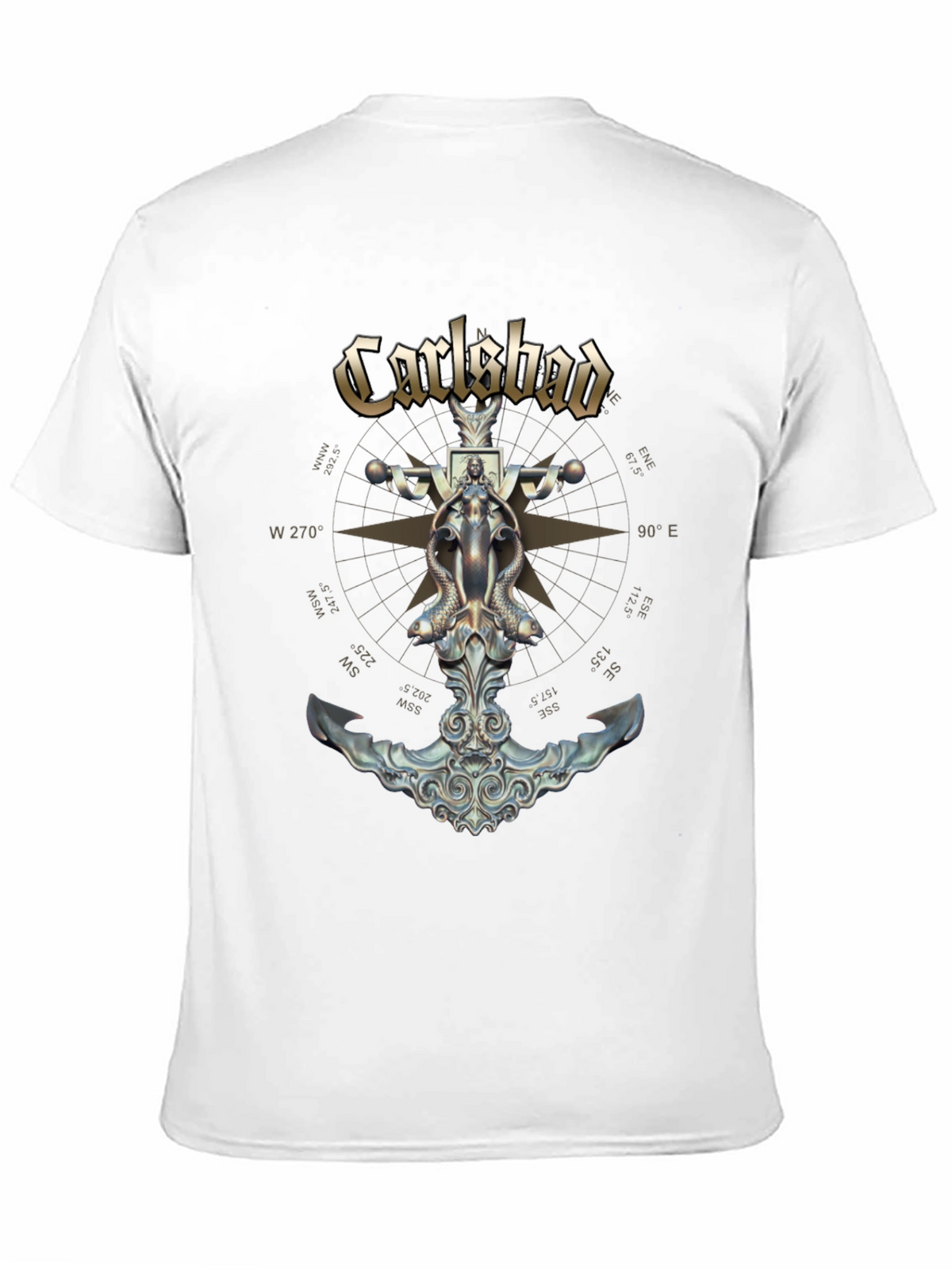 Carlsbad Compass Anchor Graphic Black T-Shirt