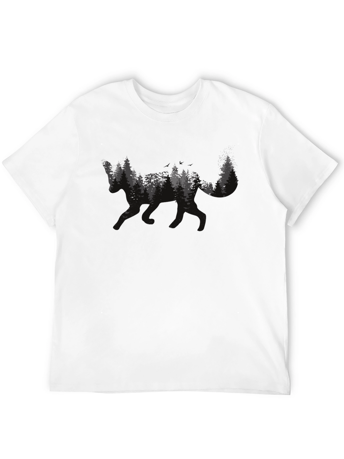 Forest Wolf Graphic Tee - Mens Black T-Shirt