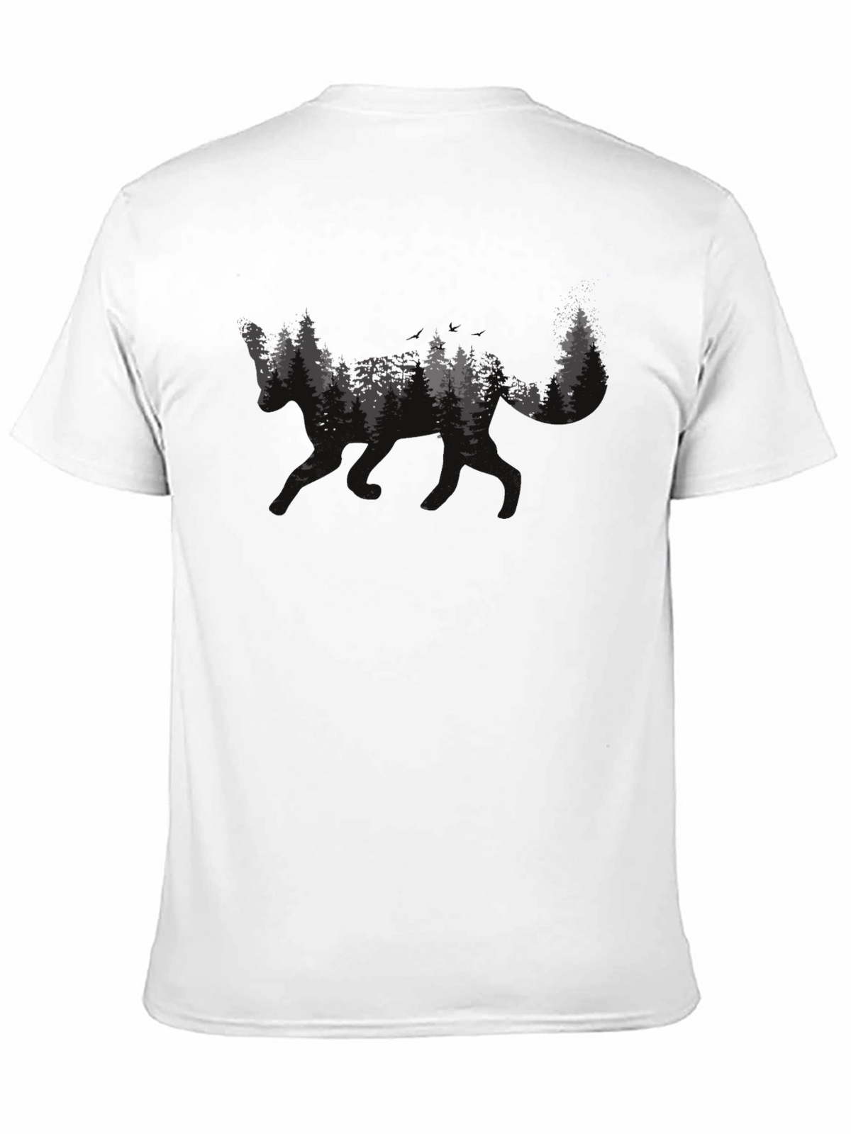 Forest Wolf Graphic Tee - Mens Black T-Shirt