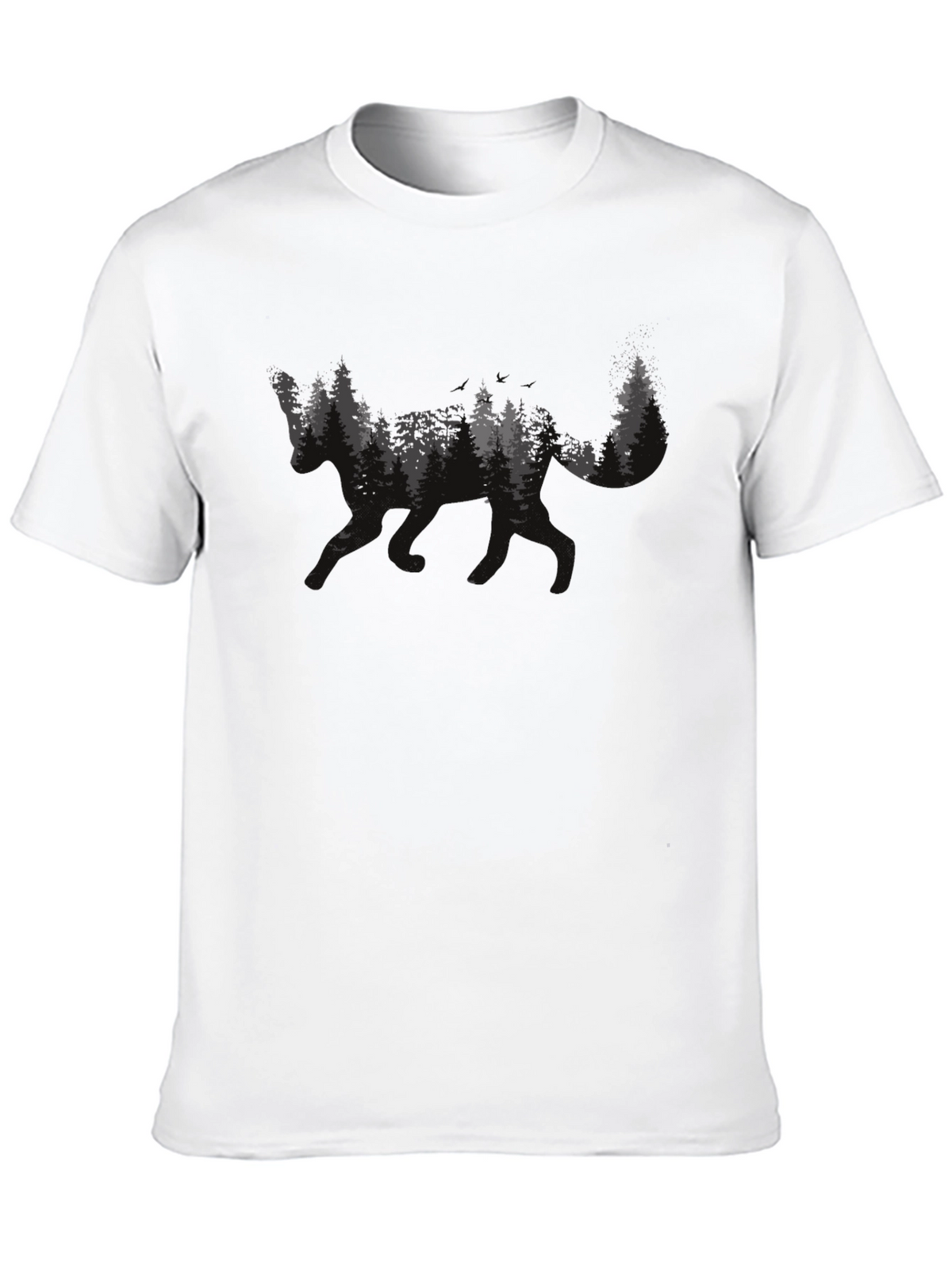 Forest Wolf Graphic Tee - Mens Black T-Shirt