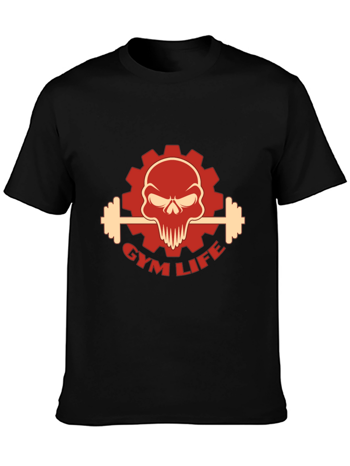 Gym Life Skull Graphic T-Shirt