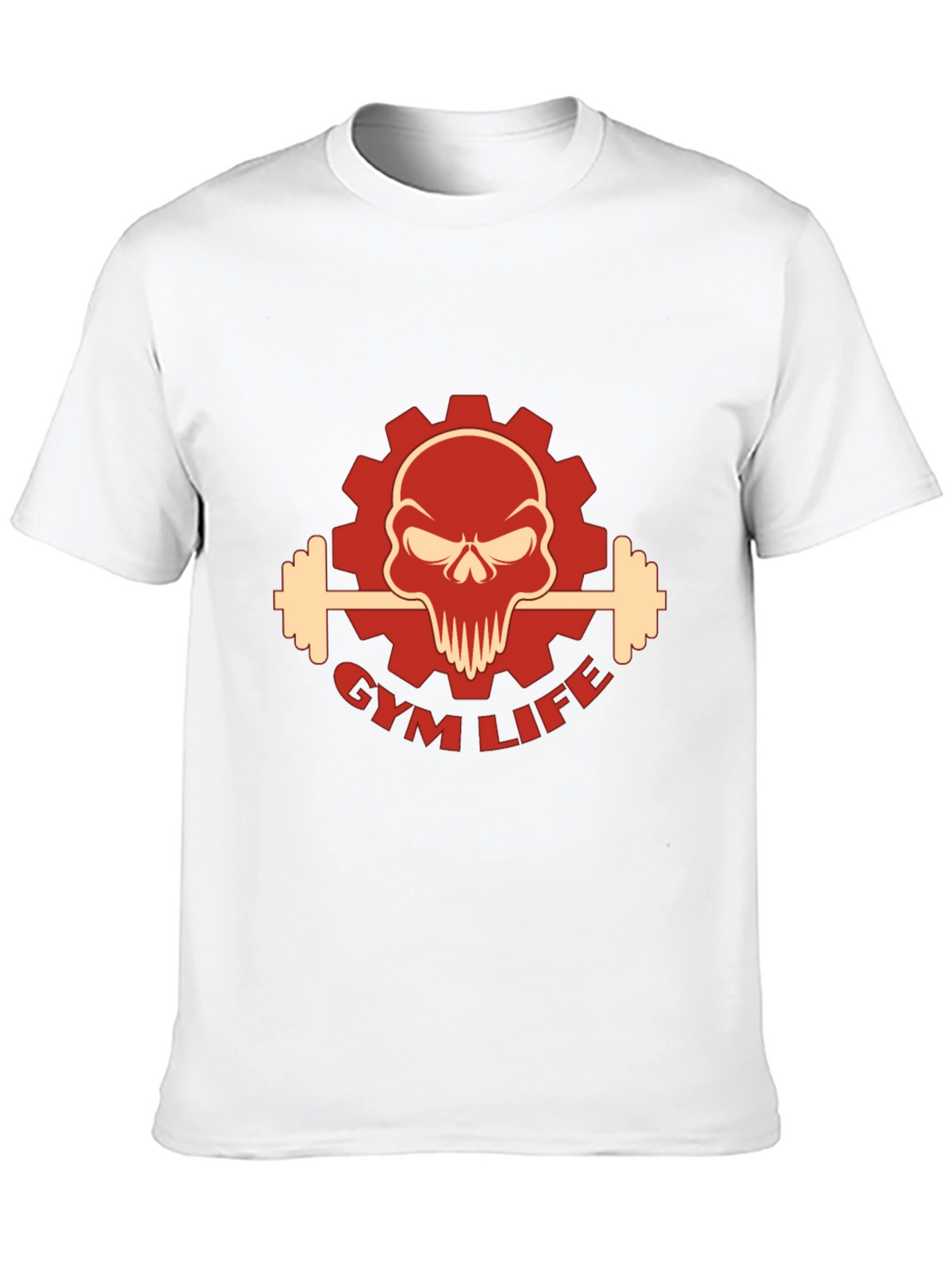 Gym Life Skull Graphic T-Shirt