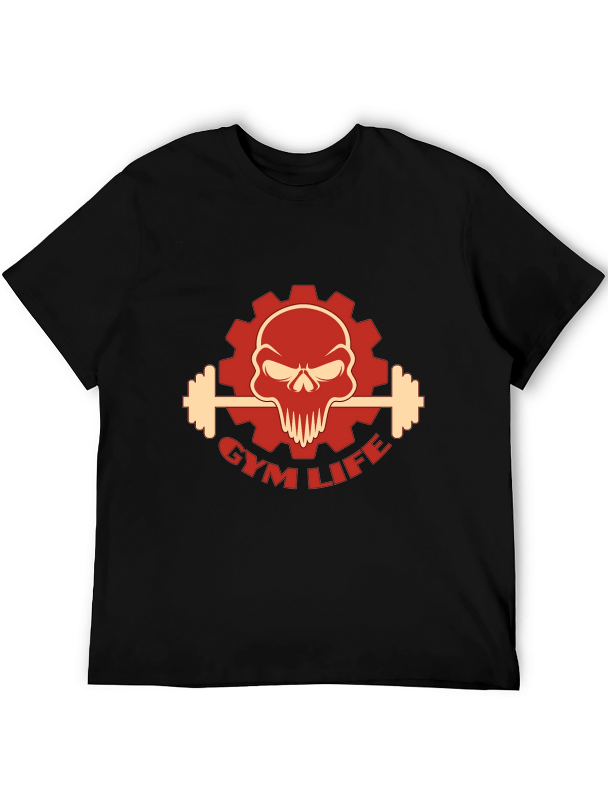 Gym Life Skull Graphic T-Shirt