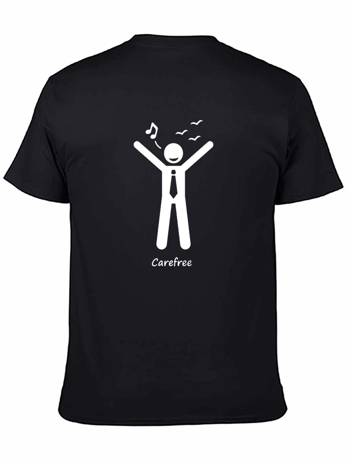 Carefree Graphic Tee - Black Cotton Comfort