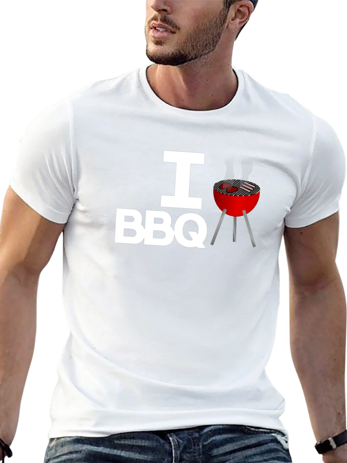 I Heart BBQ Graphic Tee - Black T-Shirt