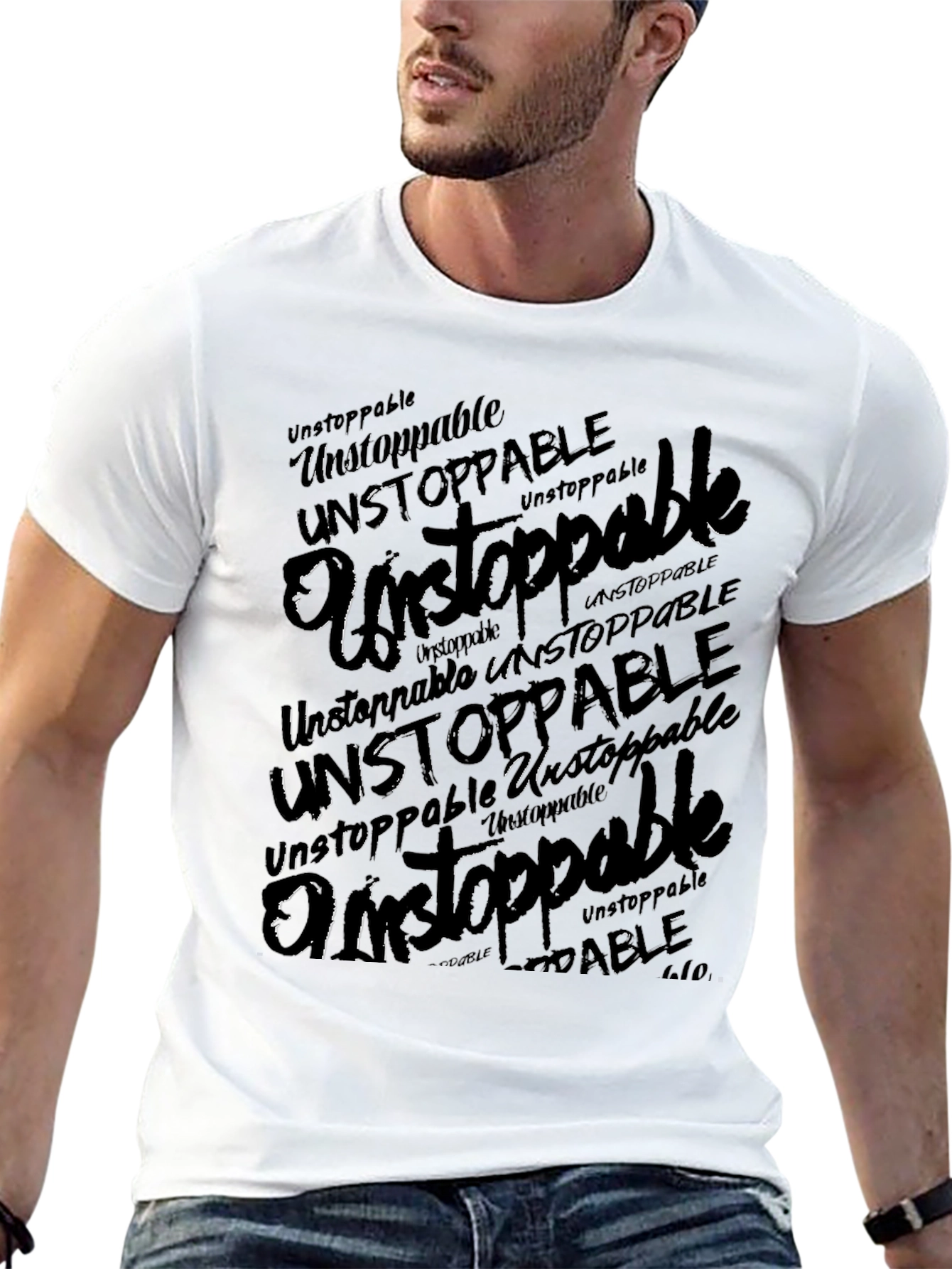 Unstoppable Graphic Print Black T-Shirt