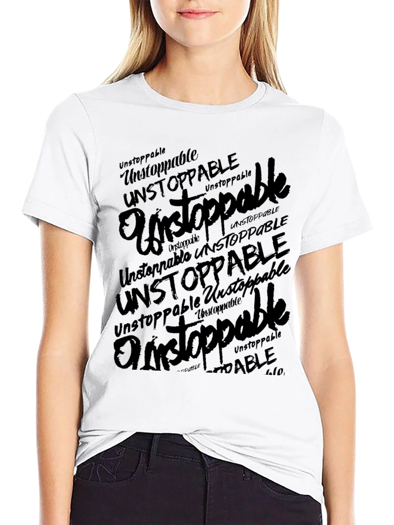 Unstoppable Graphic Print Black T-Shirt