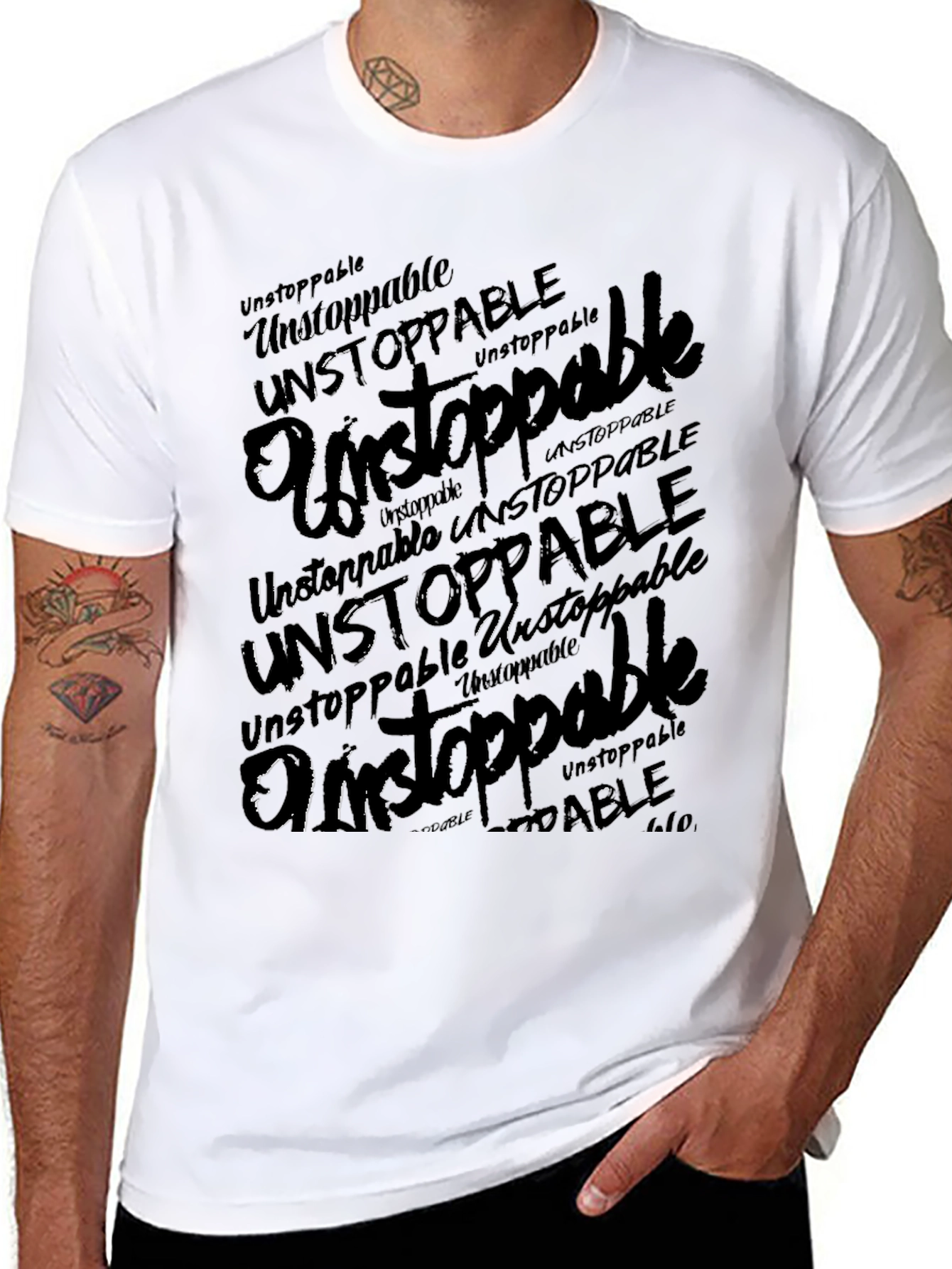 Unstoppable Graphic Print Black T-Shirt