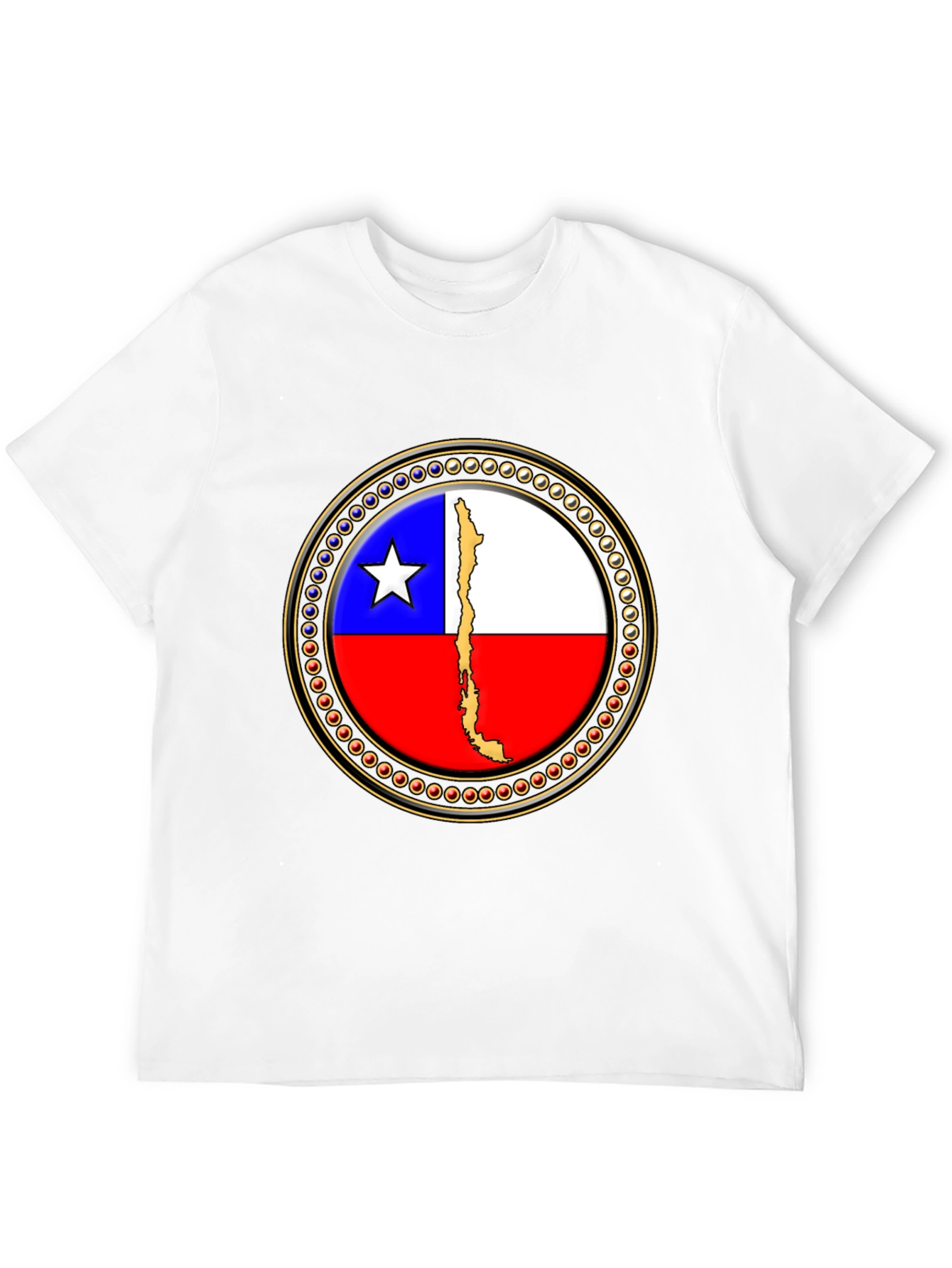 Chile Flag Graphic Tee - Black Cotton T-Shirt
