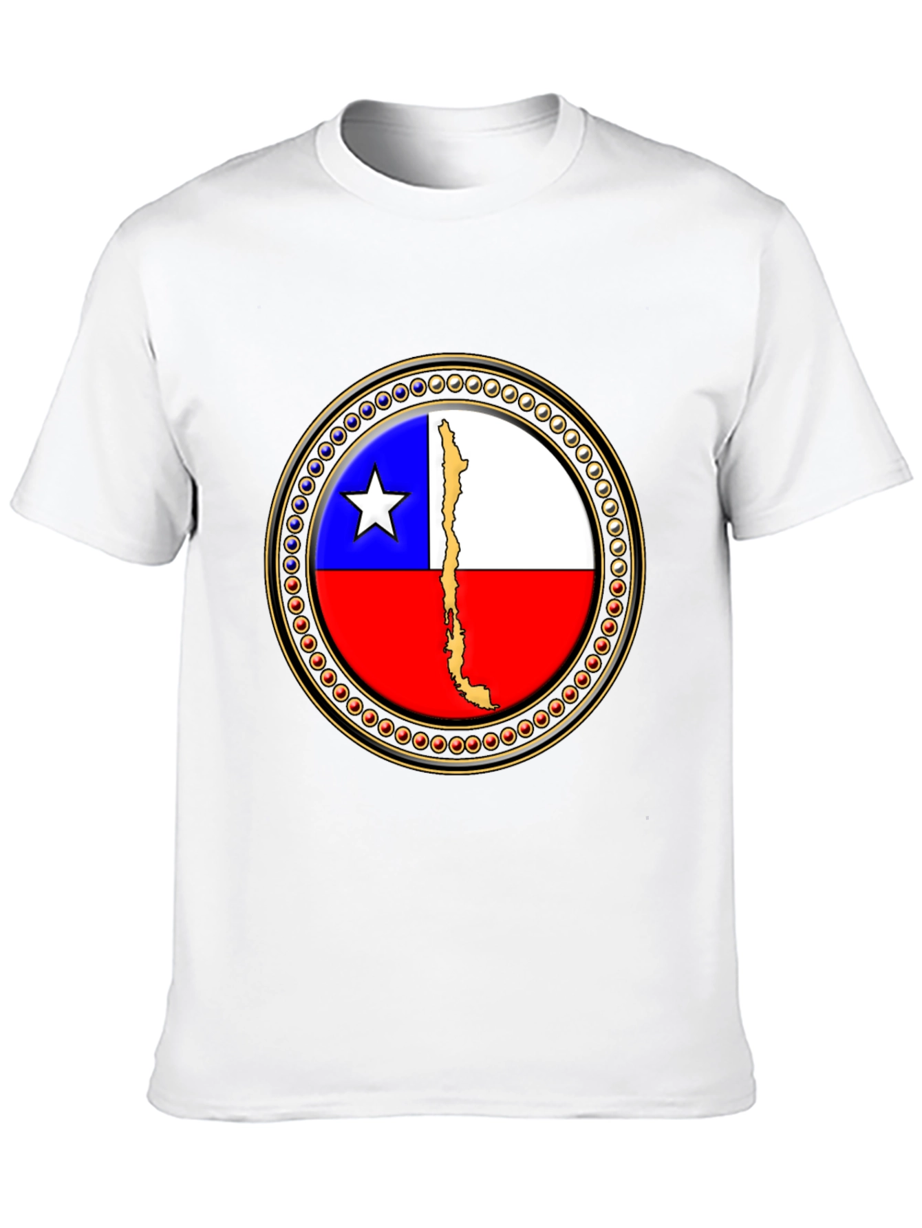 Chile Flag Graphic Tee - Black Cotton T-Shirt