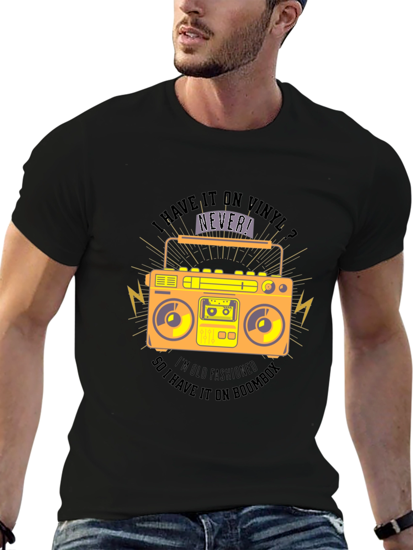 Retro Boombox T-Shirt - Vinyl Lovers Tee