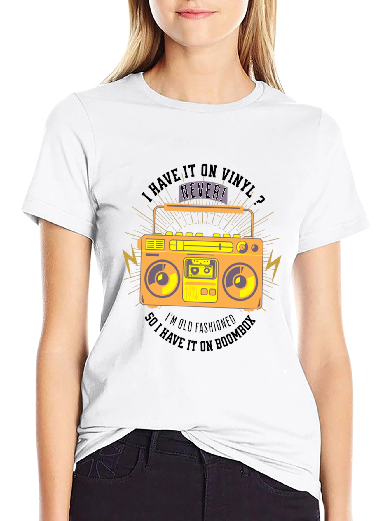 Retro Boombox T-Shirt - Vinyl Lovers Tee