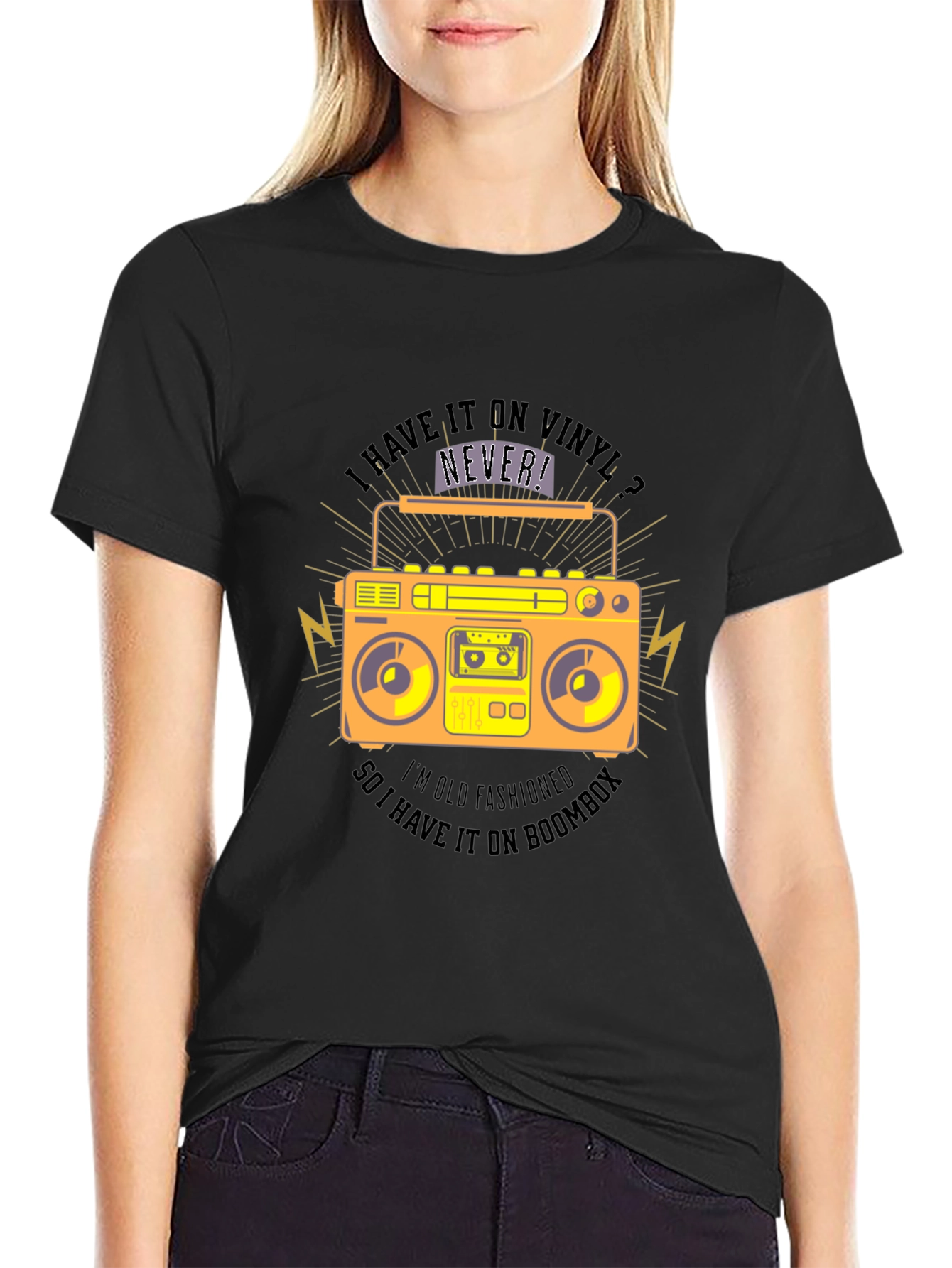 Retro Boombox T-Shirt - Vinyl Lovers Tee