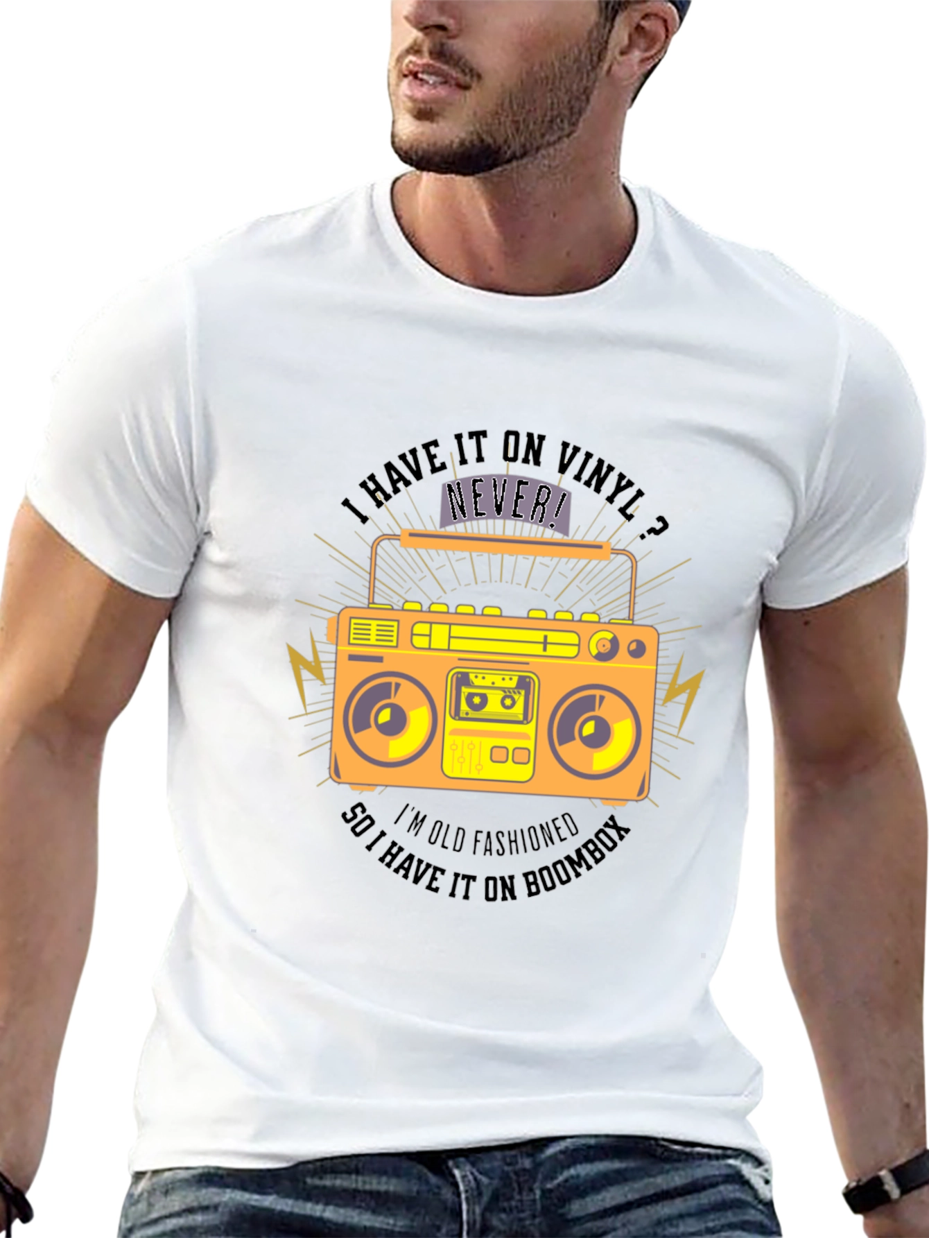 Retro Boombox T-Shirt - Vinyl Lovers Tee