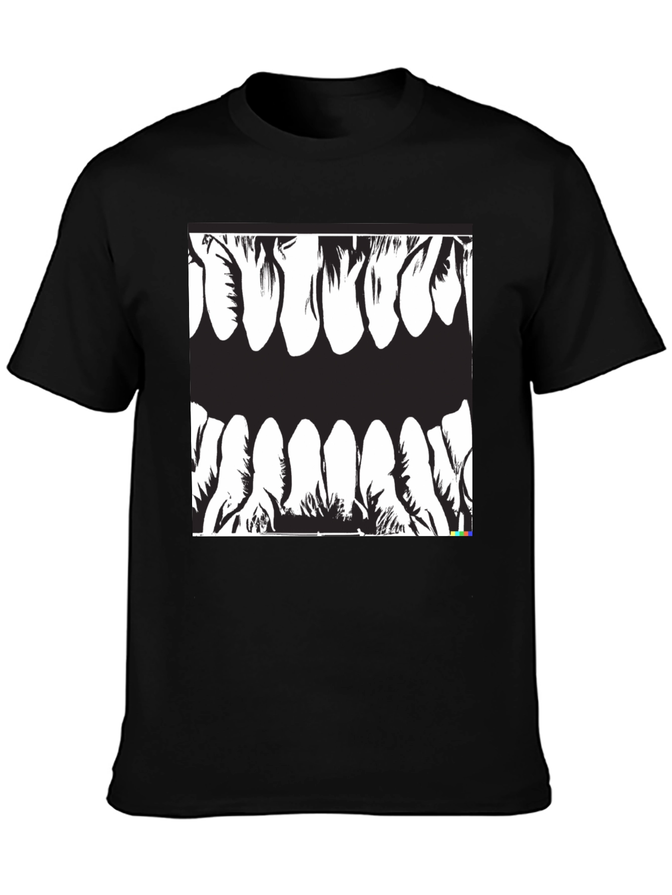 Monster Teeth Graphic Black T-Shirt