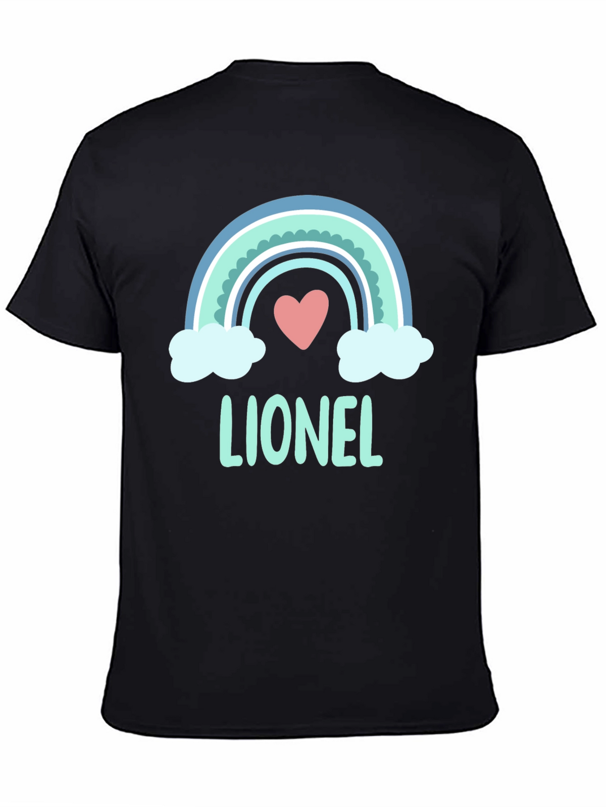 Lionel Rainbow Heart T-Shirt - Cute Personalized Tee
