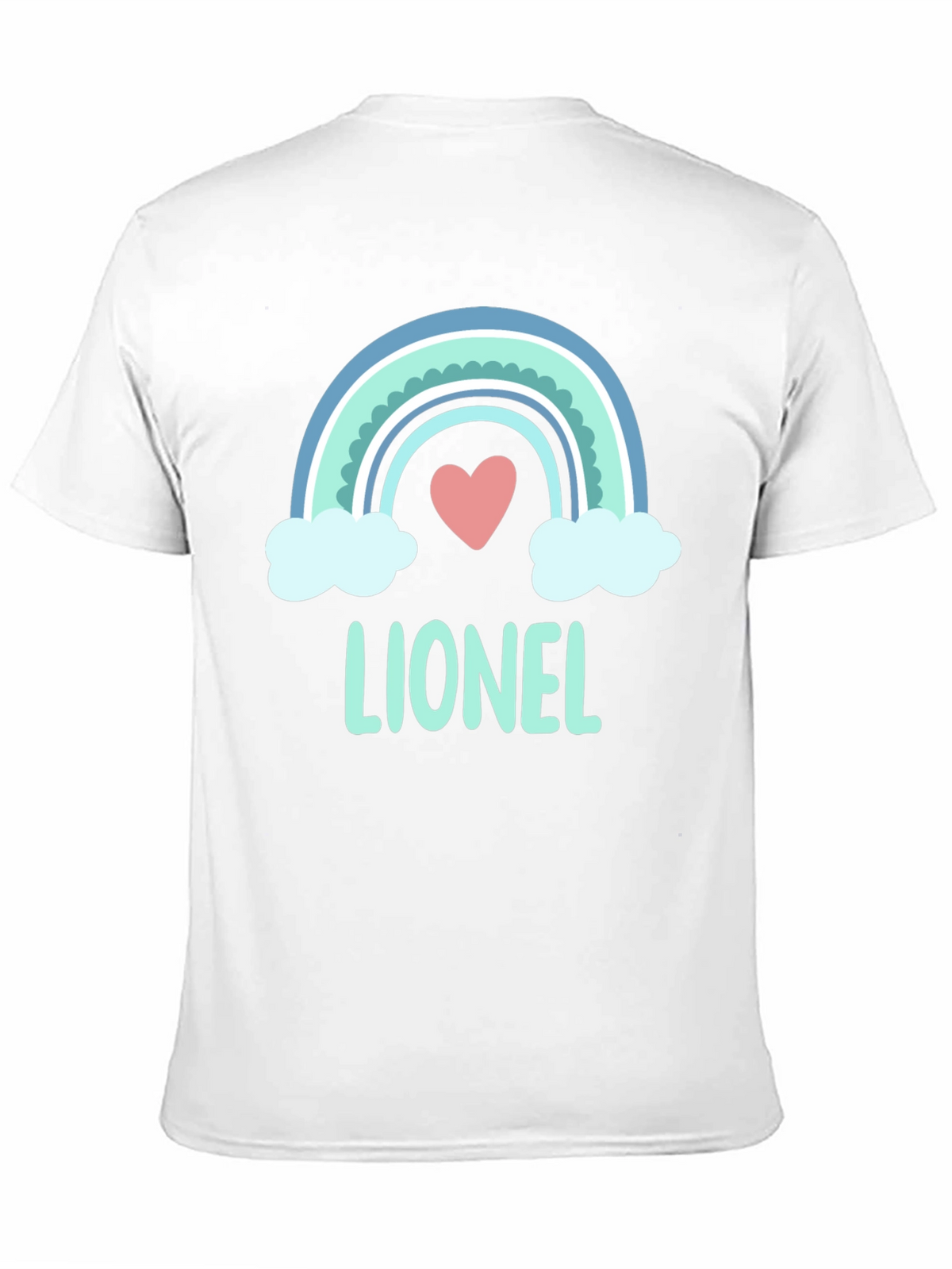 Lionel Rainbow Heart T-Shirt - Cute Personalized Tee