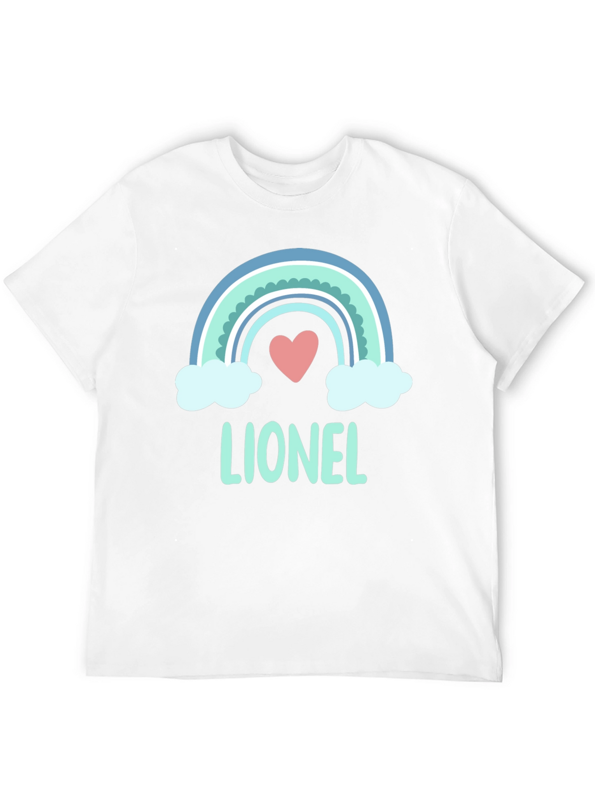 Lionel Rainbow Heart T-Shirt - Cute Personalized Tee