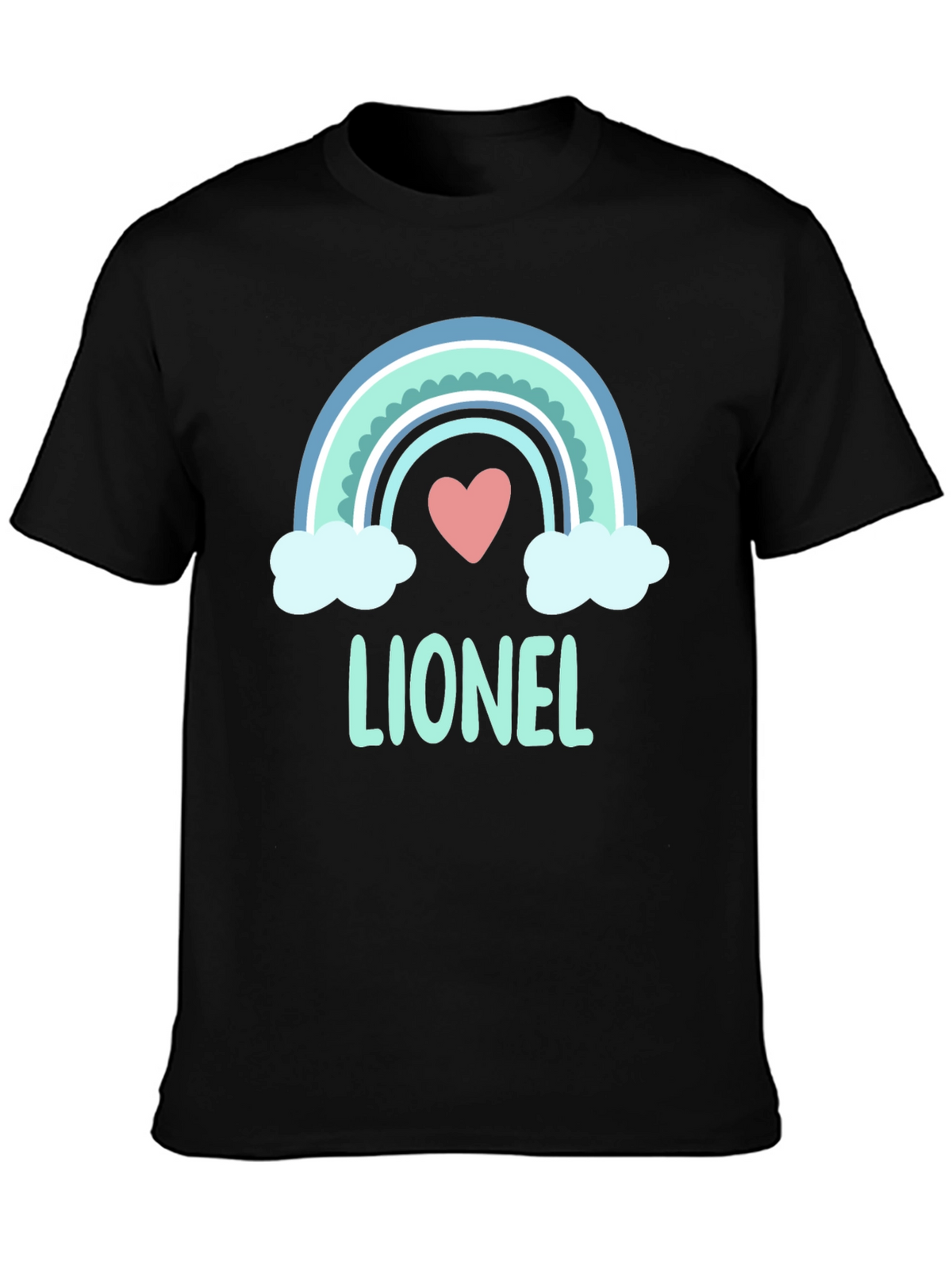 Lionel Rainbow Heart T-Shirt - Cute Personalized Tee