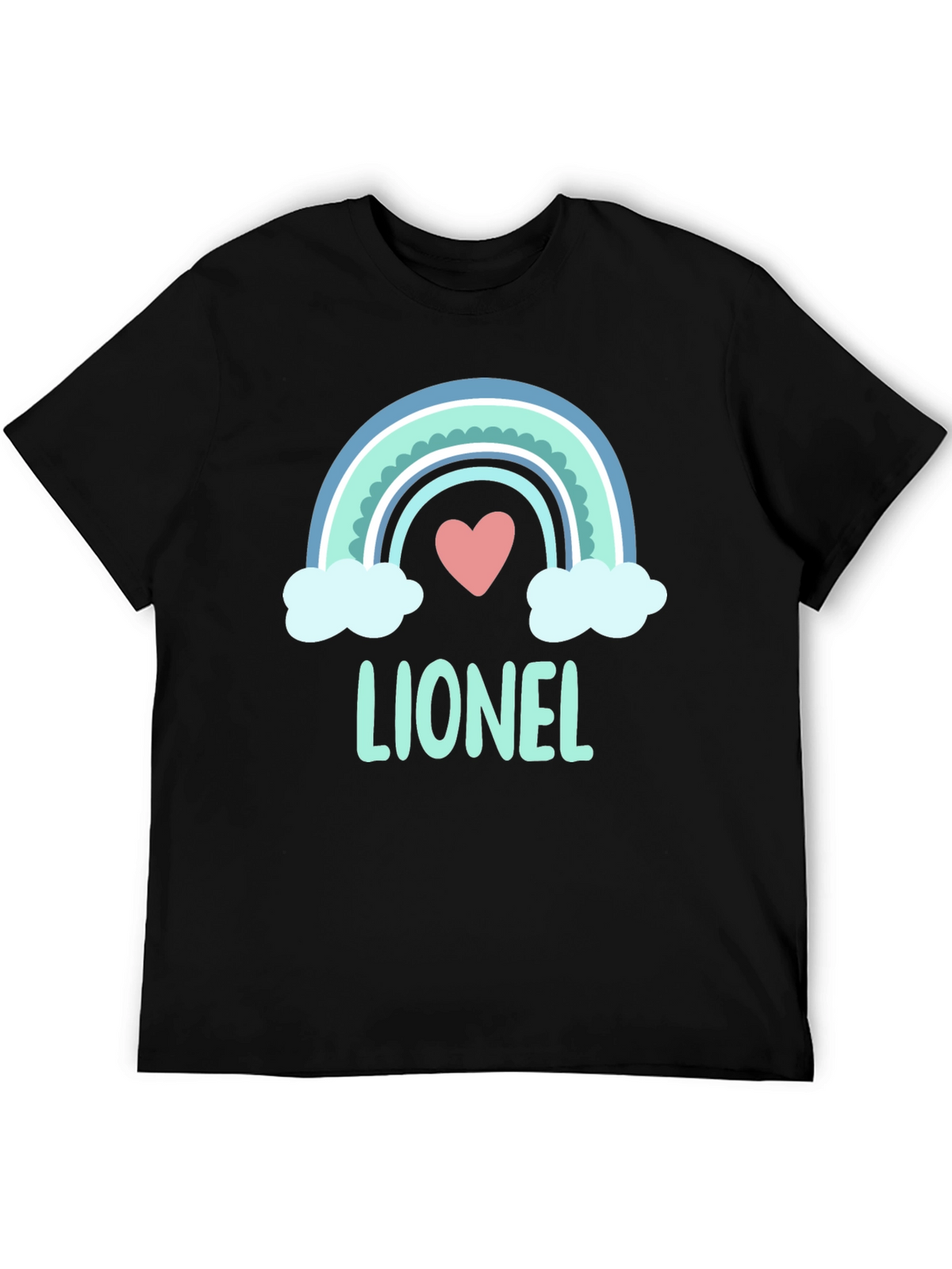 Lionel Rainbow Heart T-Shirt - Cute Personalized Tee