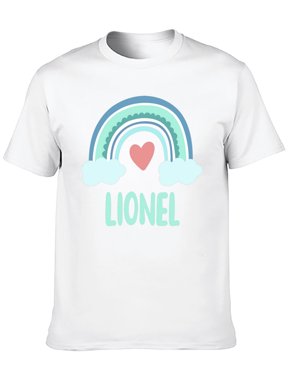 Lionel Rainbow Heart T-Shirt - Cute Personalized Tee