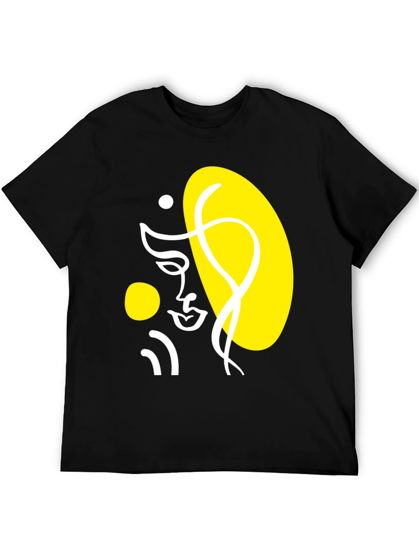 Abstract Face Graphic Black T-Shirt