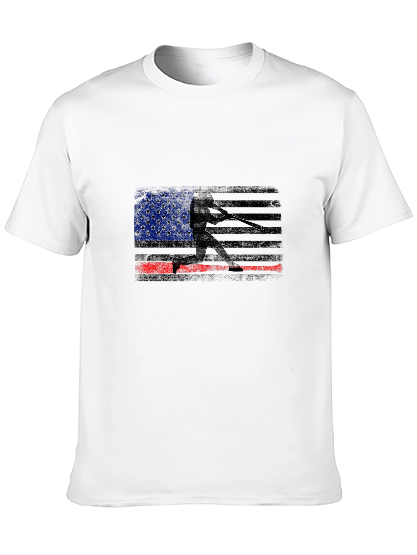 USA Flag Baseball Graphic Tee - Black