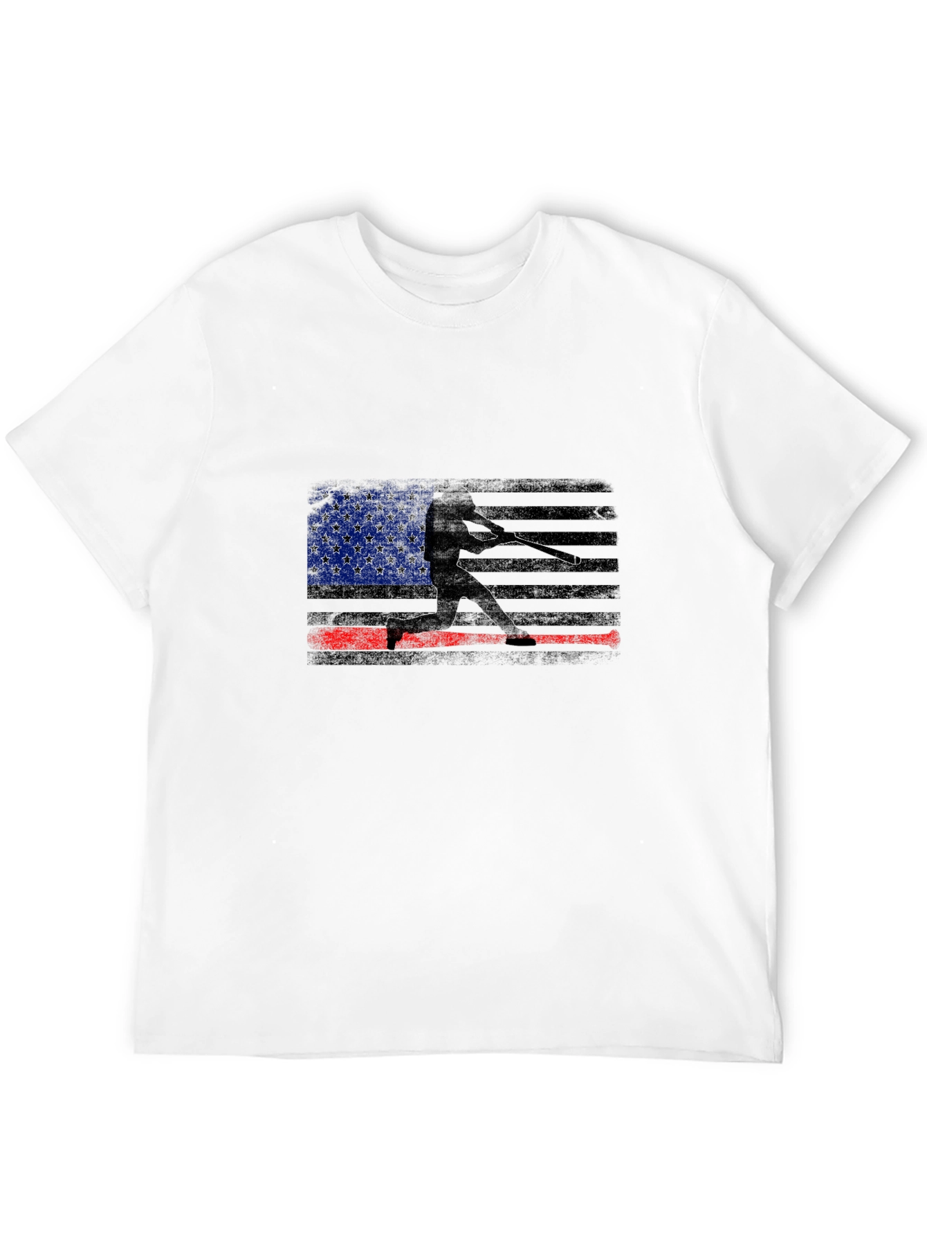 USA Flag Baseball Graphic Tee - Black
