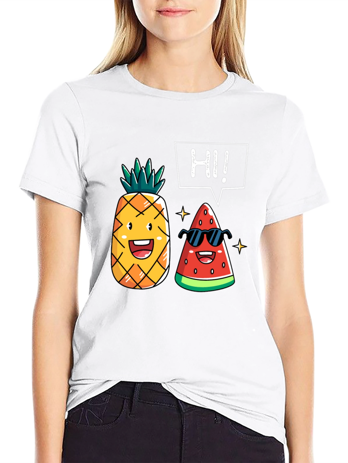 Funny Fruit T-Shirt: Pineapple & Watermelon Graphic Tee