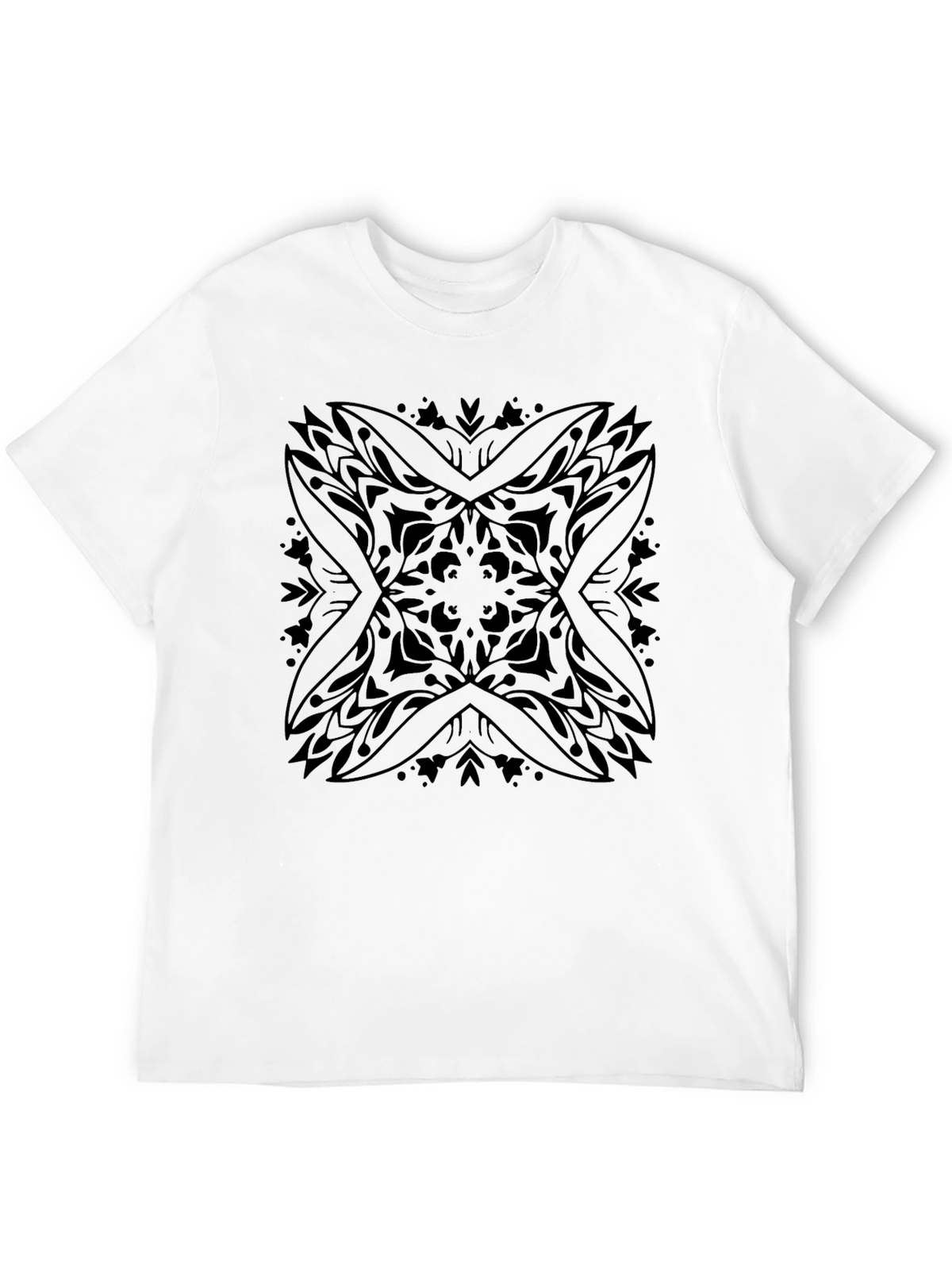Black Mandala Graphic Tee - Modern Style